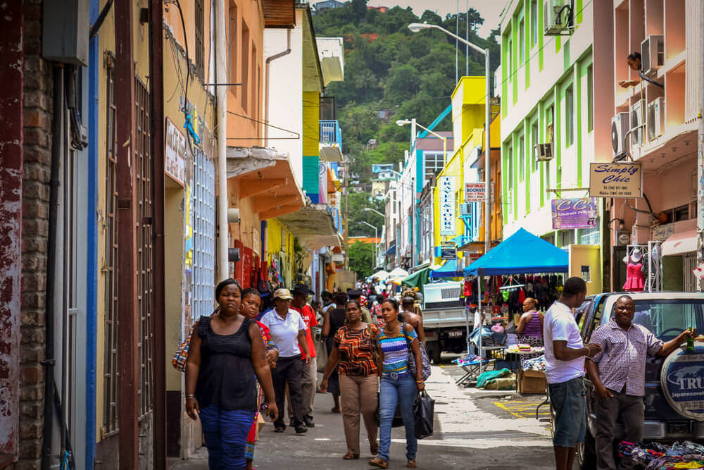 St Vincent And The Grenadines, busy streets, street market, SD Desktop Wallpaper