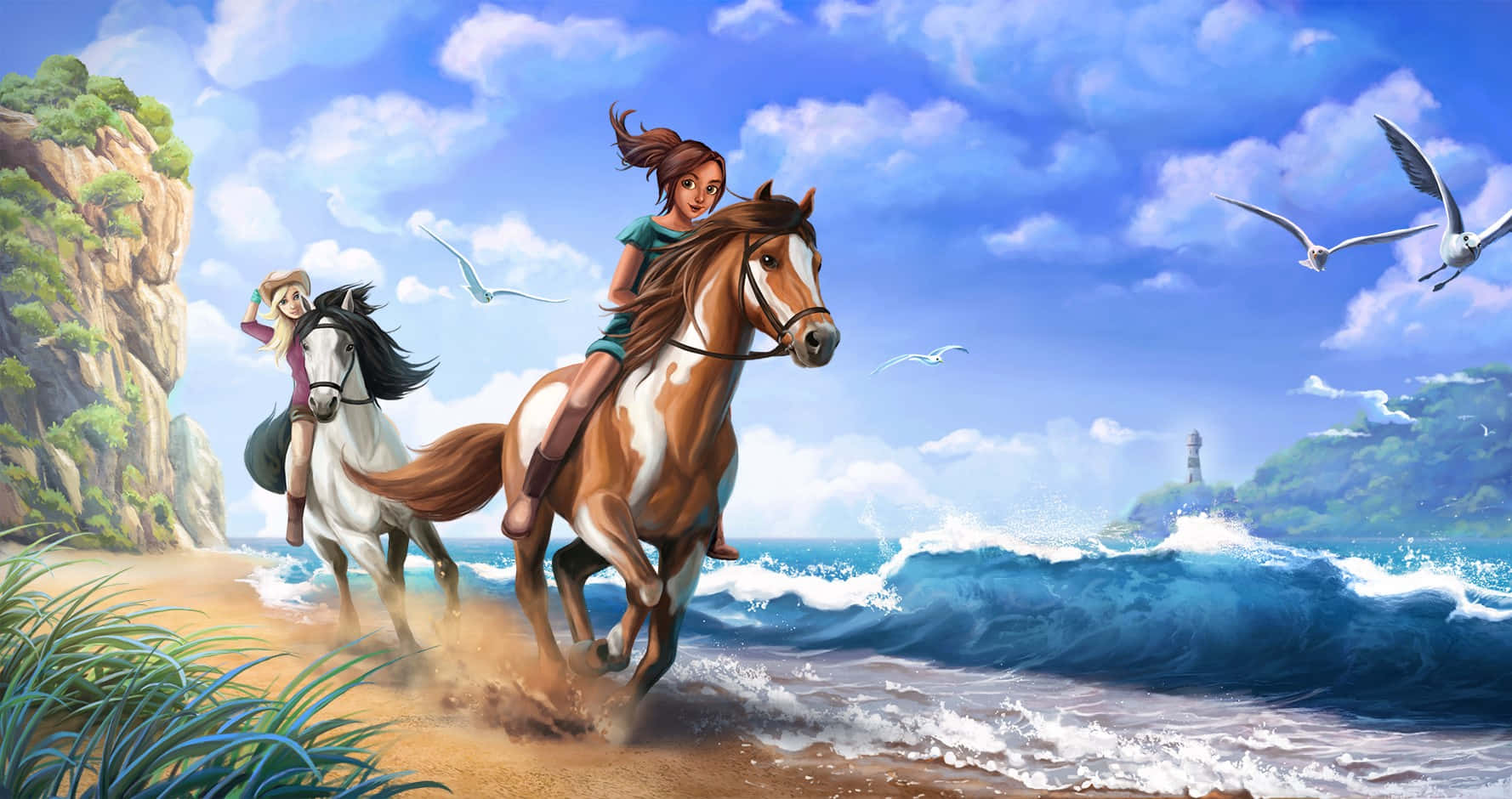 Stable, sea, beach, HD Desktop Wallpaper