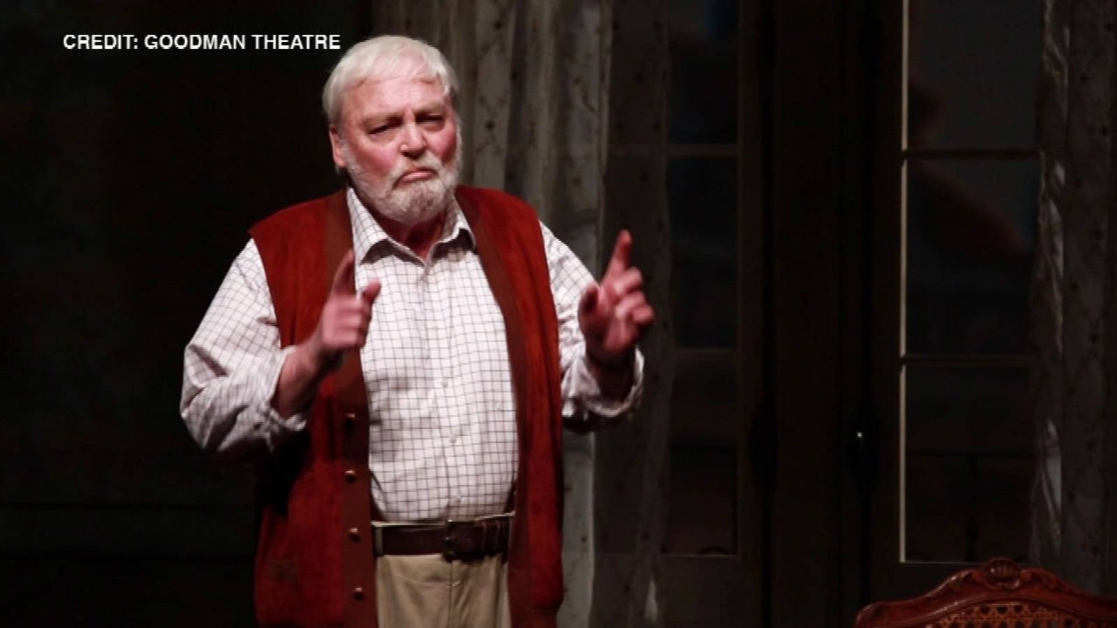 Stacy Keach, red vest, checkered shirt, HD Desktop Wallpaper