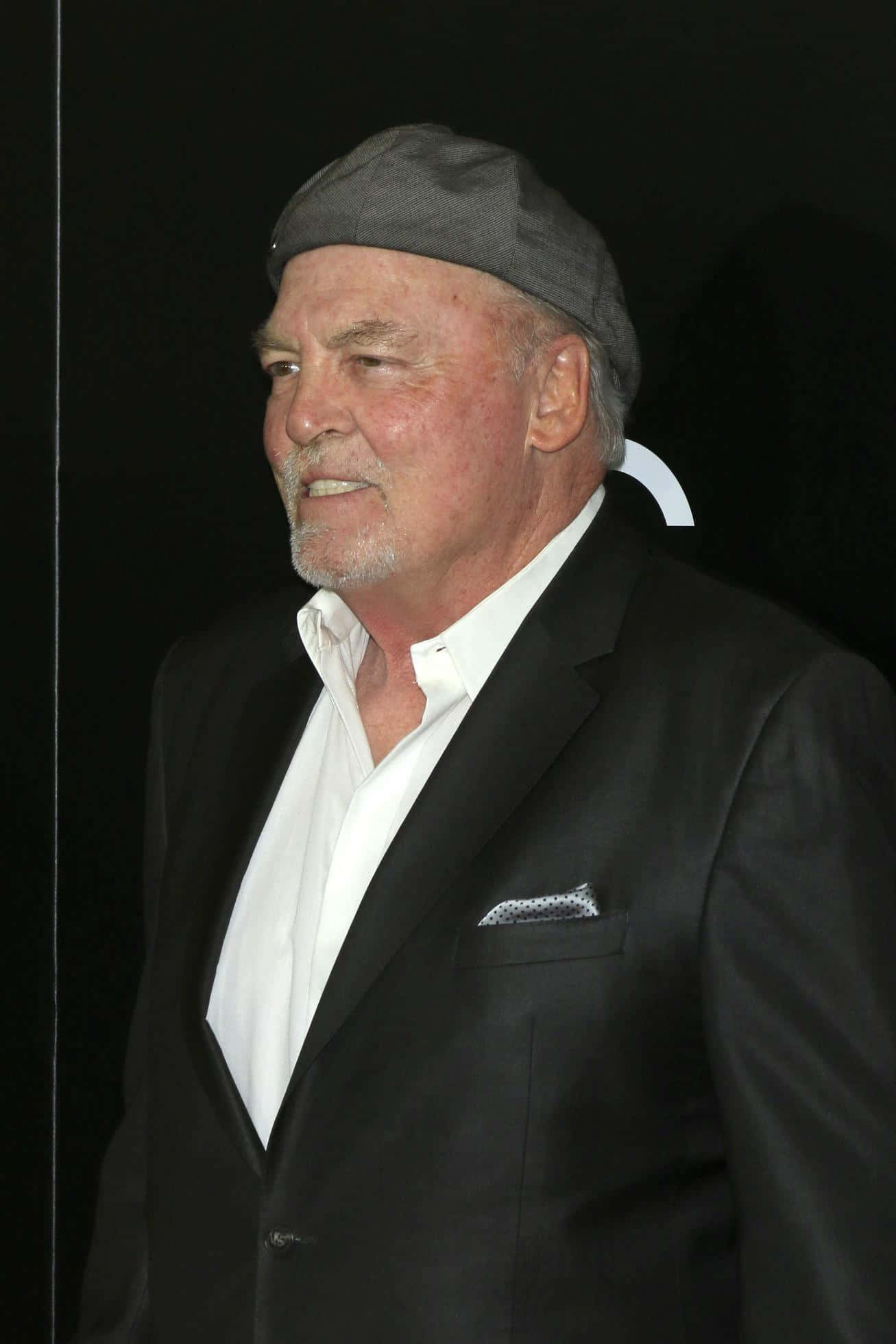 Stacy Keach, black suit, gray cap, Full HD Phone Wallpaper