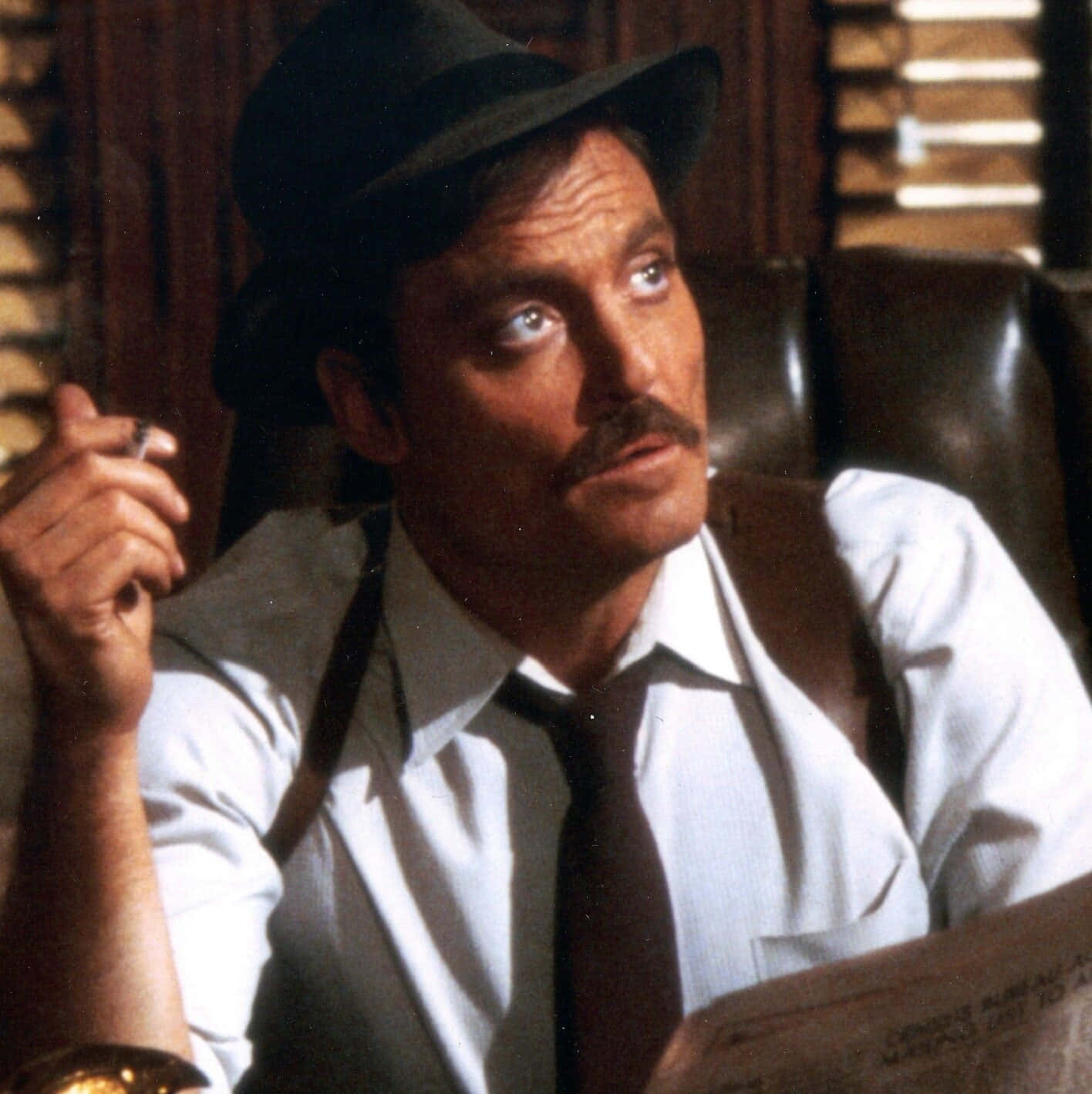 Stacy Keach, fedora, suspenders, HD Phone Wallpaper