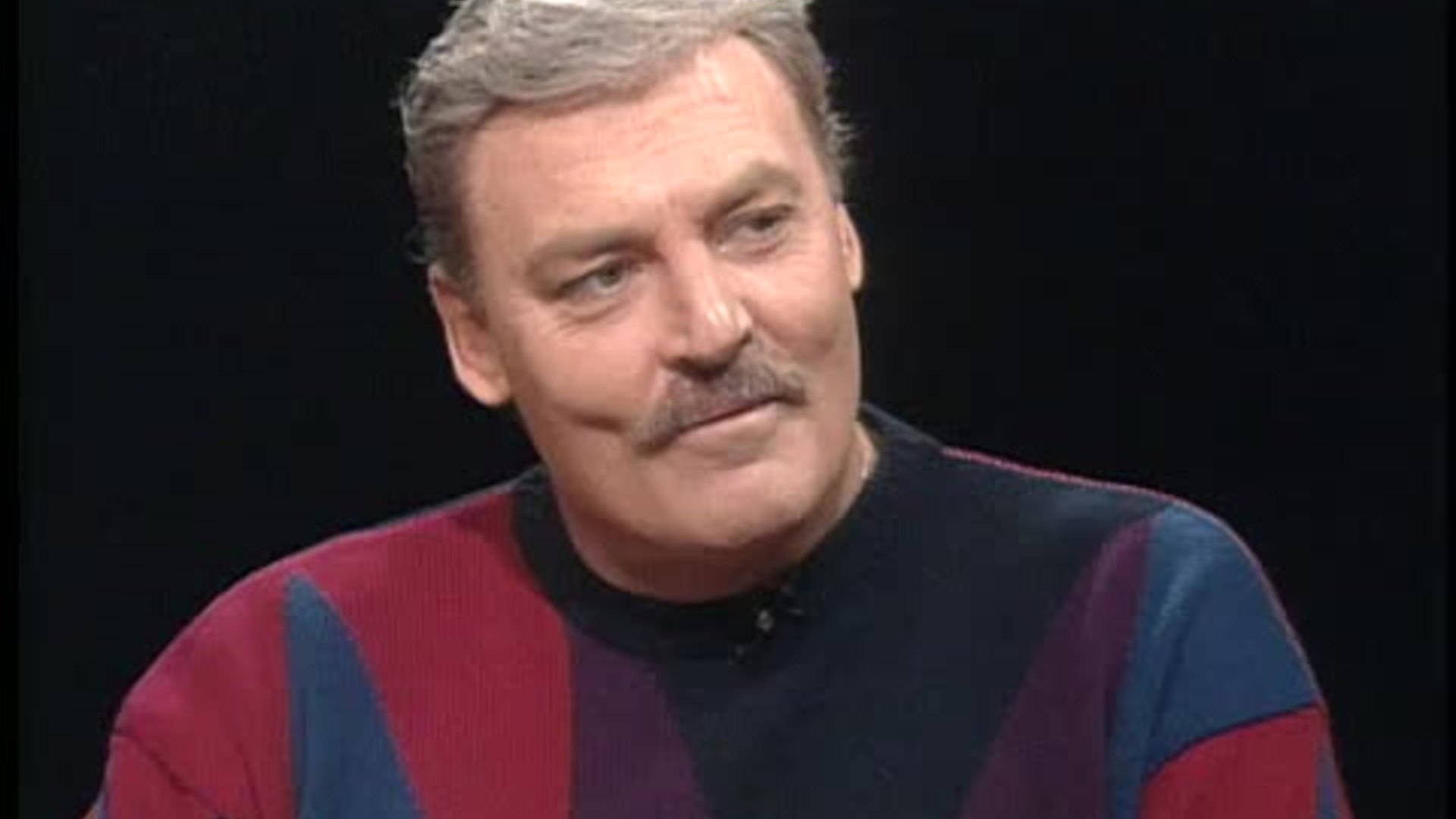 Stacy Keach, red blue and black striped sweater, gray hair, Full HD Desktop Wallpaper