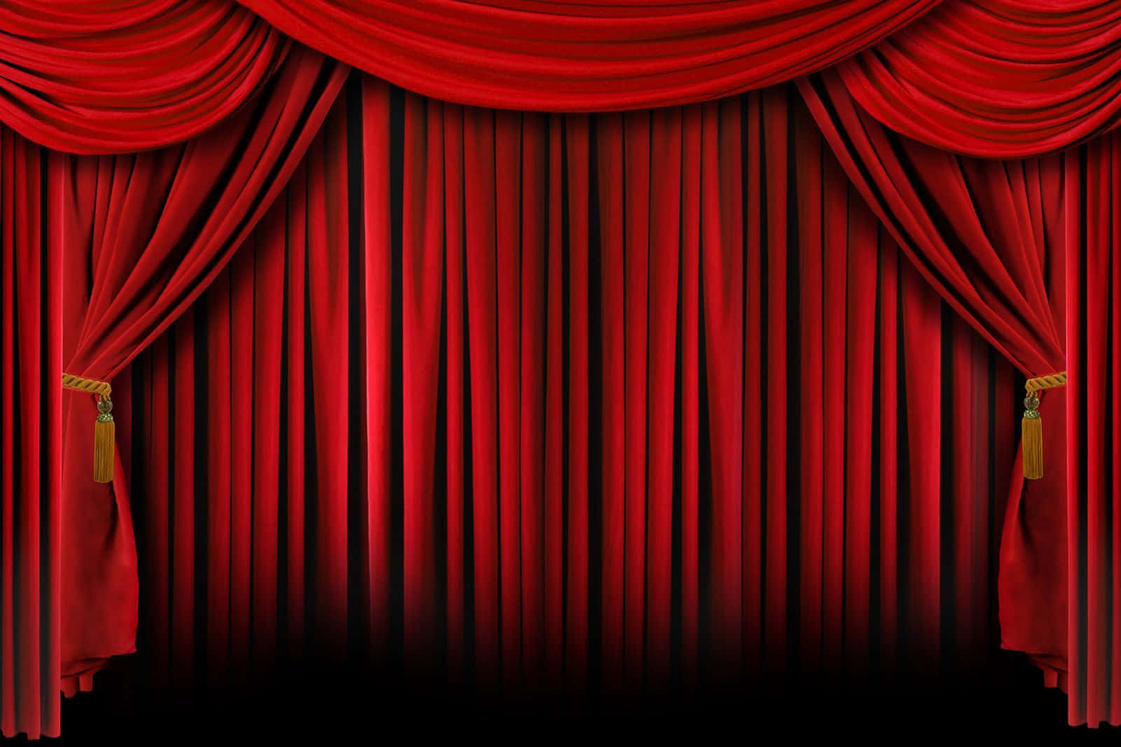 red velvet theater curtains, gold tassels, dark stage backdrop, HD Desktop Wallpaper