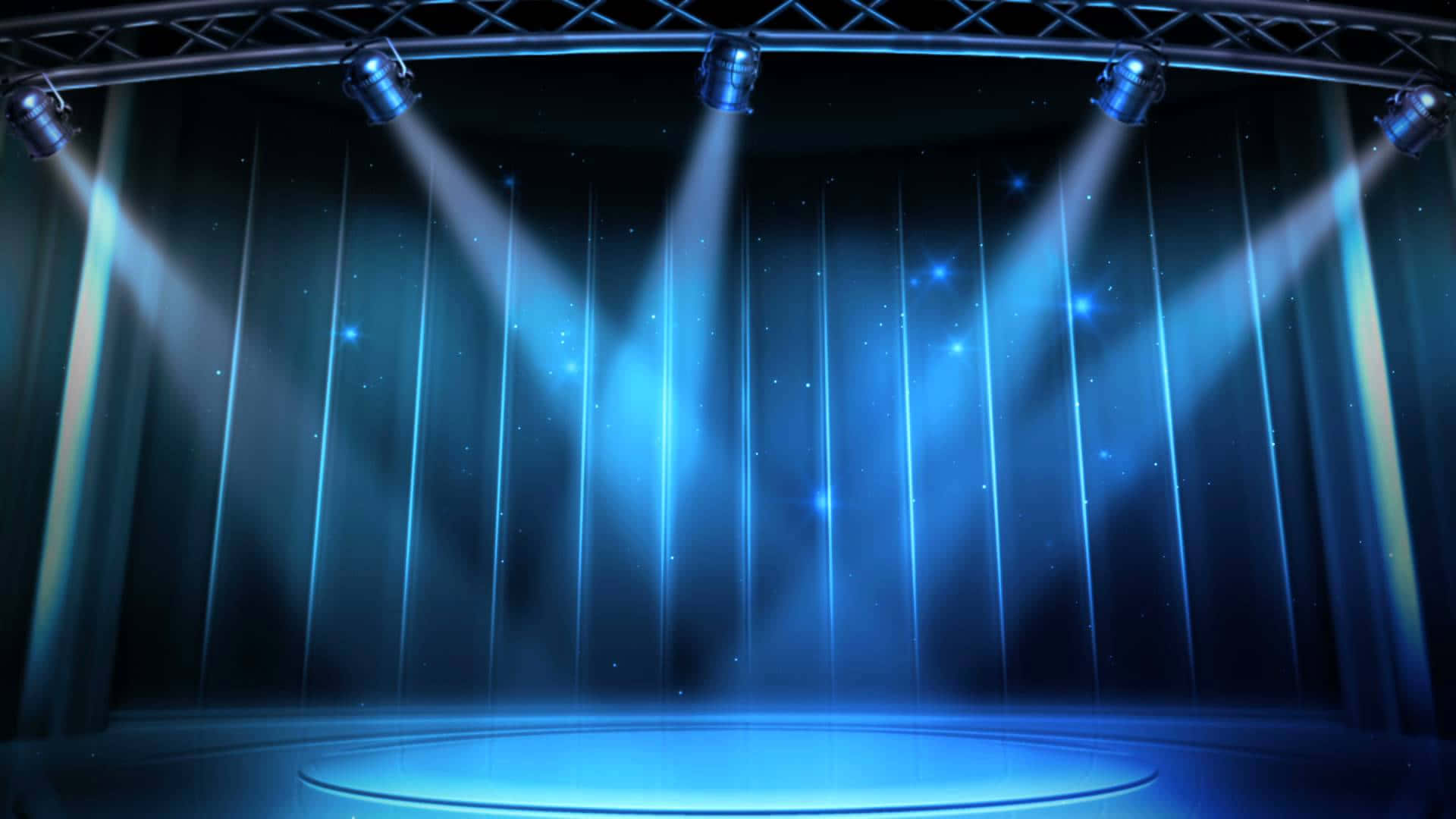 blue aesthetic, circular stage, blue spotlights, Full HD Desktop Wallpaper