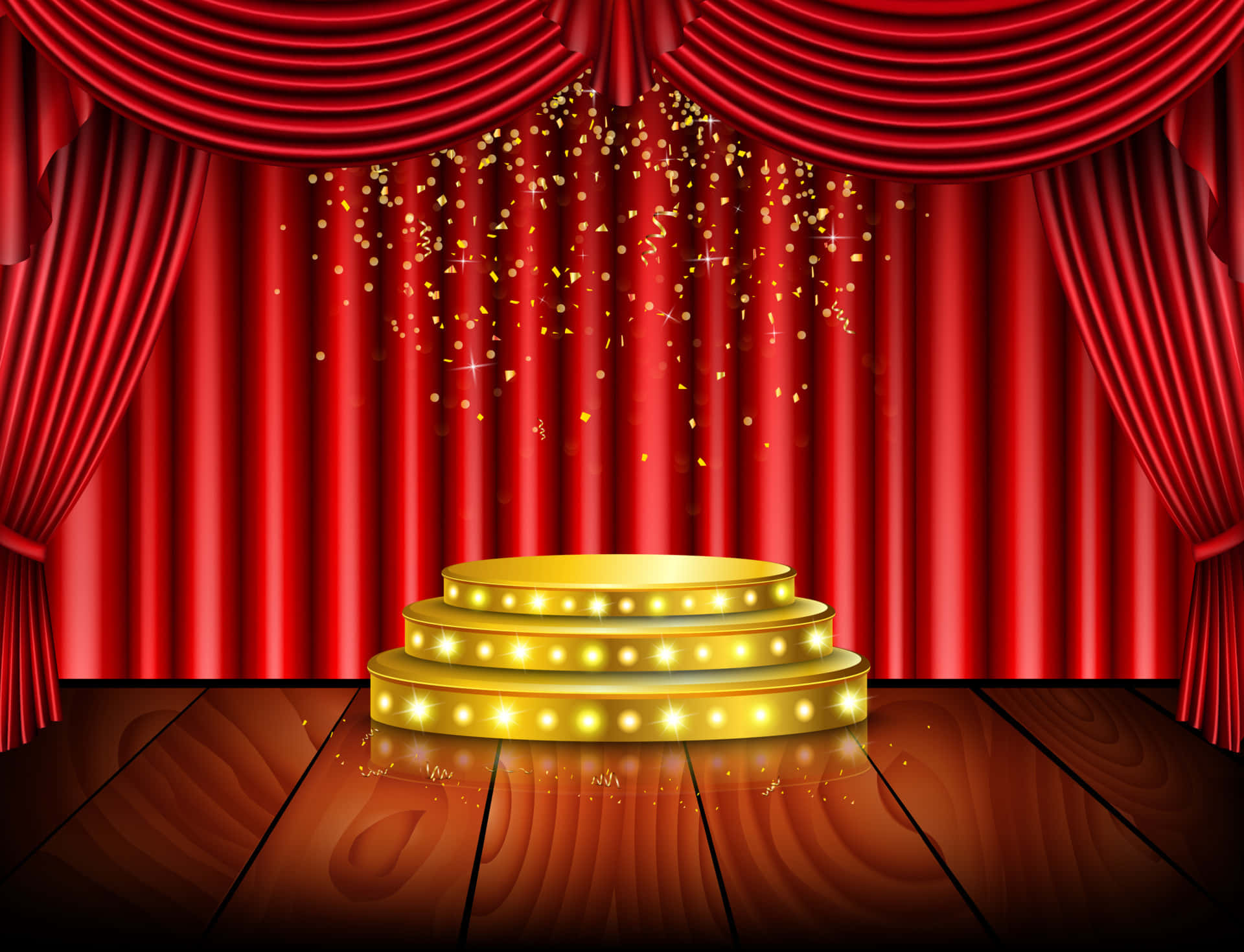 gold platform, shiny empty stage, spotlight, Full HD Desktop Wallpaper