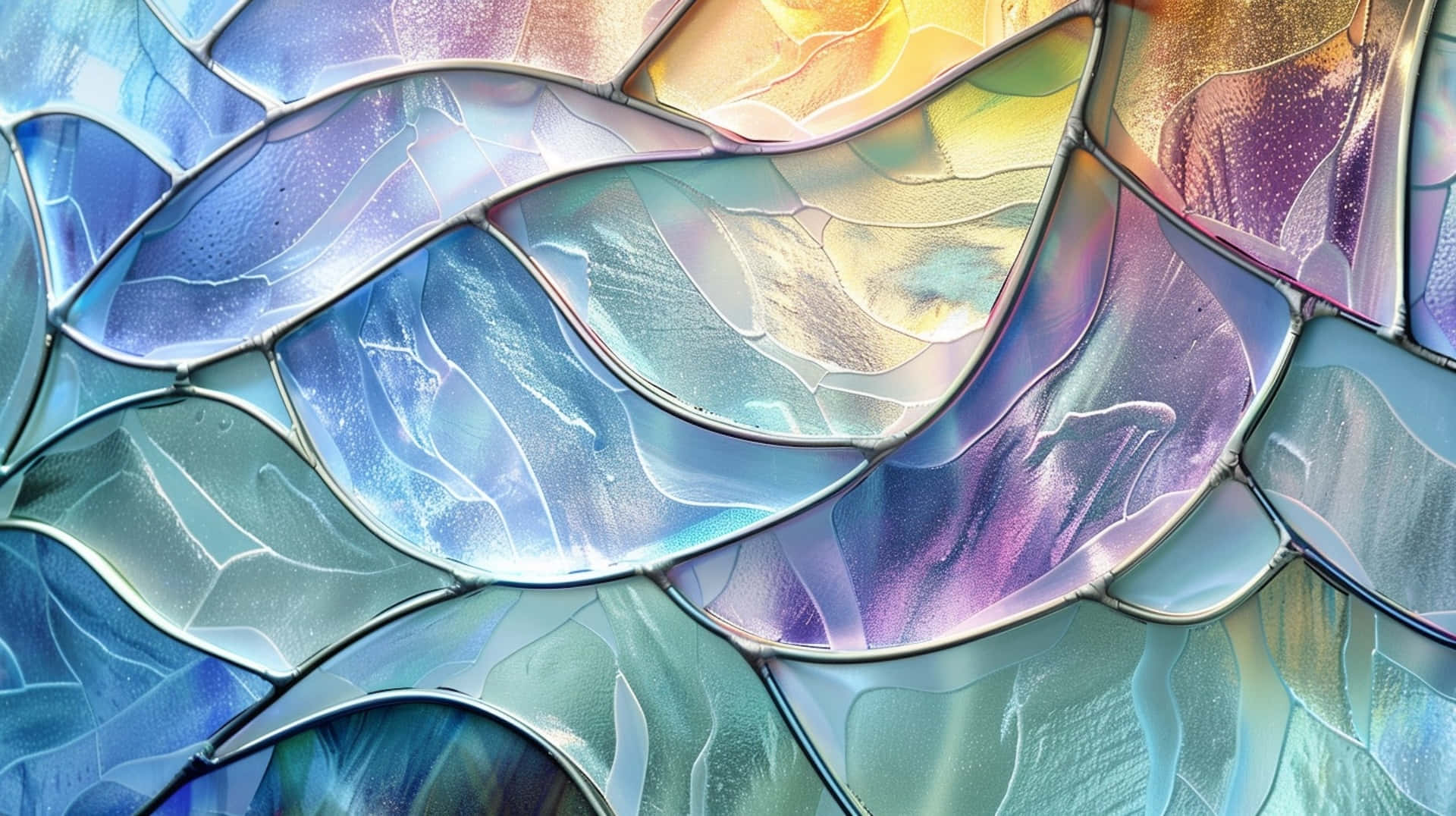 abstract stained glass artistry, iridescent glass tiles, blue purple, Full HD Desktop Wallpaper