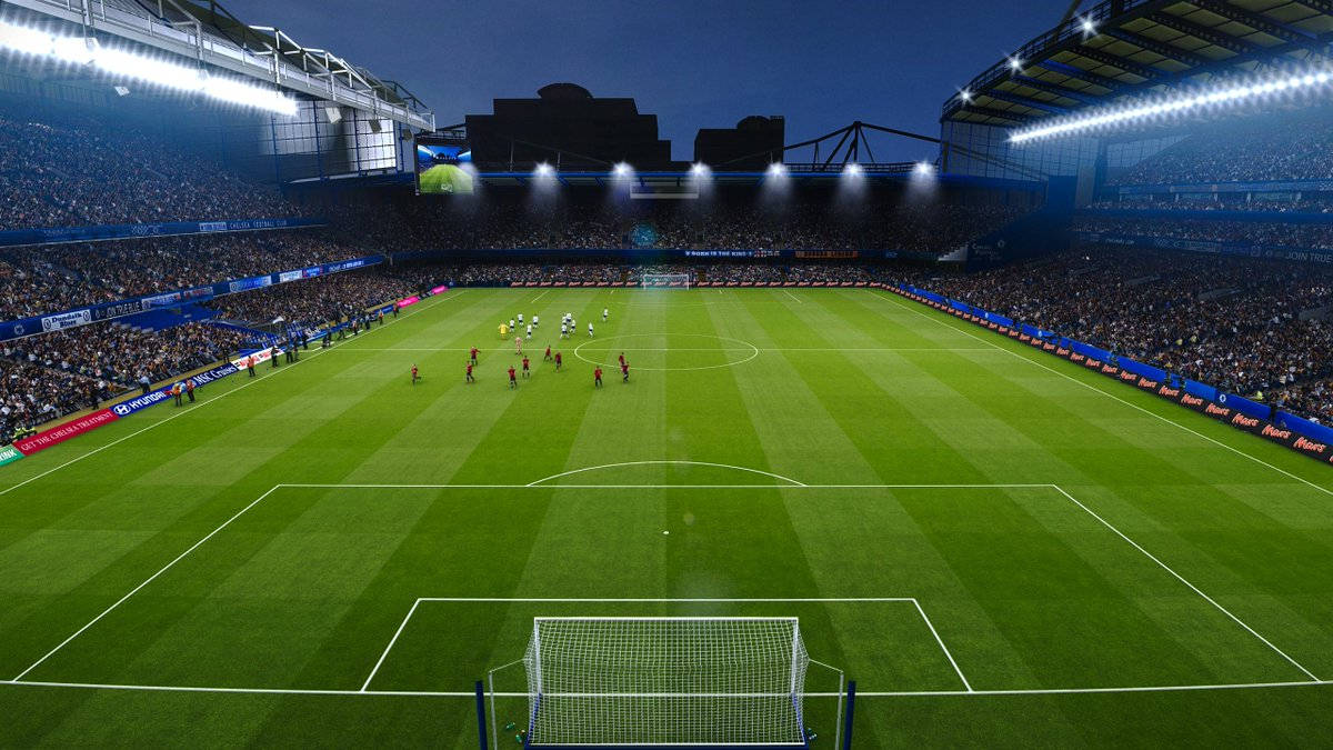 Stamford Bridge, soccer match, stadium lights, SD Desktop Wallpaper