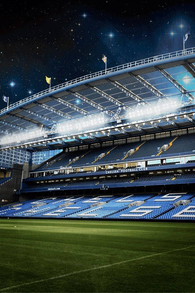 Stamford Bridge, starry night sky, floodlights, SD Phone Wallpaper