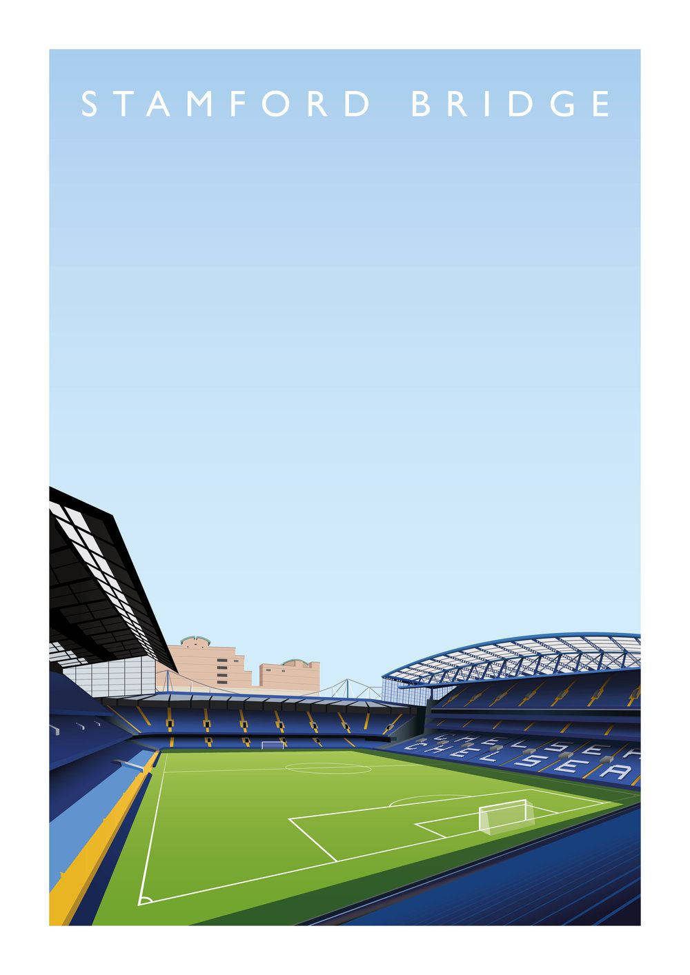 Stamford Bridge, football stadium, clear blue sky, HD Phone Wallpaper