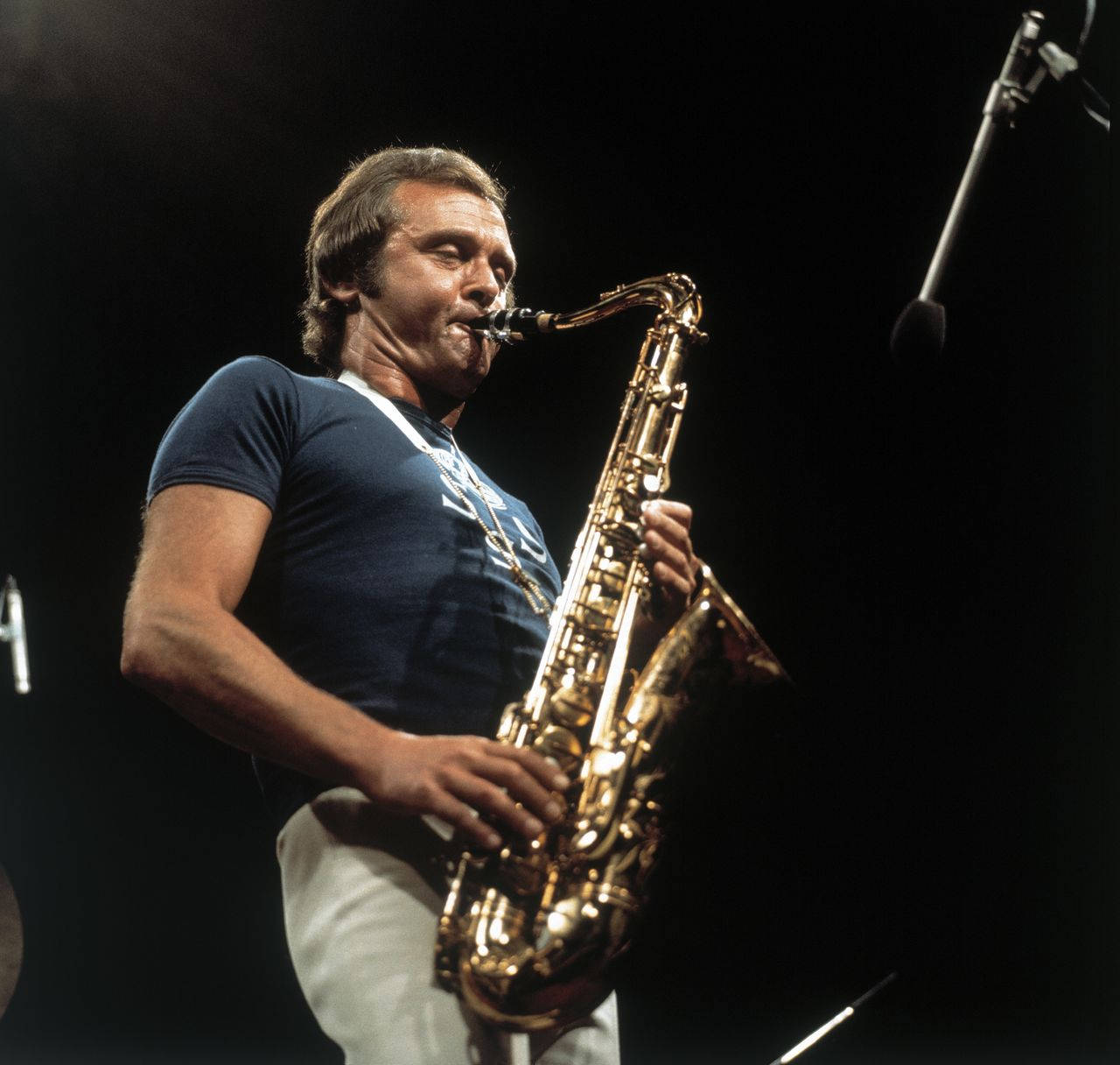 Stan Getz, 1980s, blue shirt, HD Desktop Wallpaper