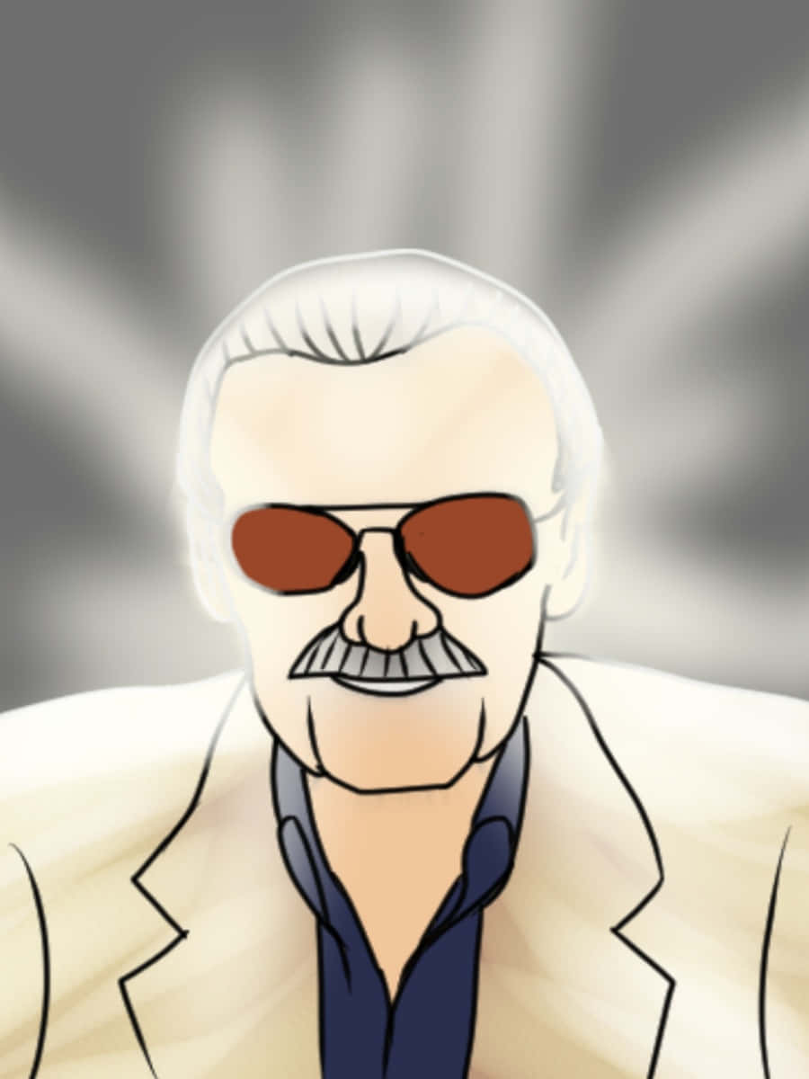 Stan Lee Tribute, white hair, mustache, SD Phone Wallpaper