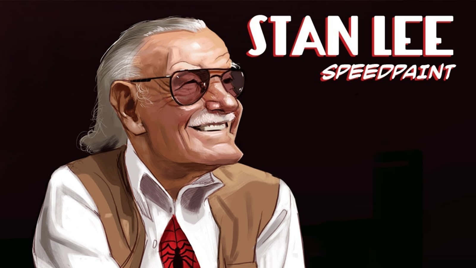 Stan Lee, speedpaint illustration, sunglasses, HD Desktop Wallpaper