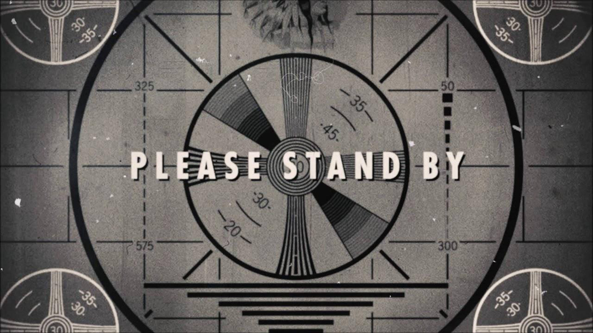 PLEASE STAND BY, monochrome, vintage radar screen, Full HD Desktop Wallpaper