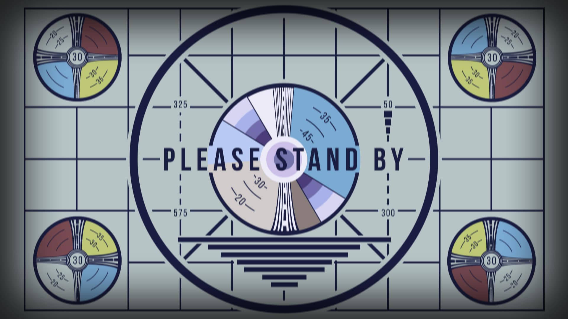 please stand by screen, vintage-style, circular dials, Full HD Desktop Wallpaper