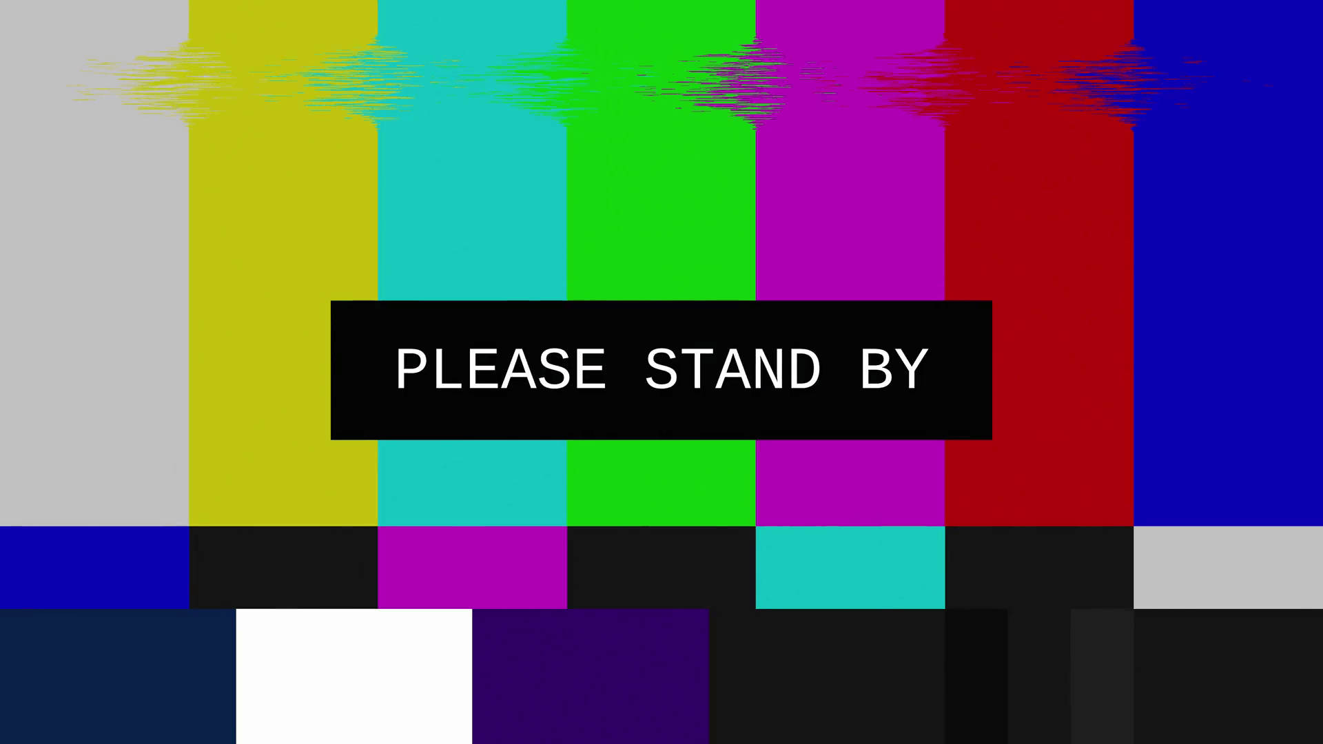 PLEASE STAND BY, color bars, glitched television test pattern, Full HD Desktop Wallpaper