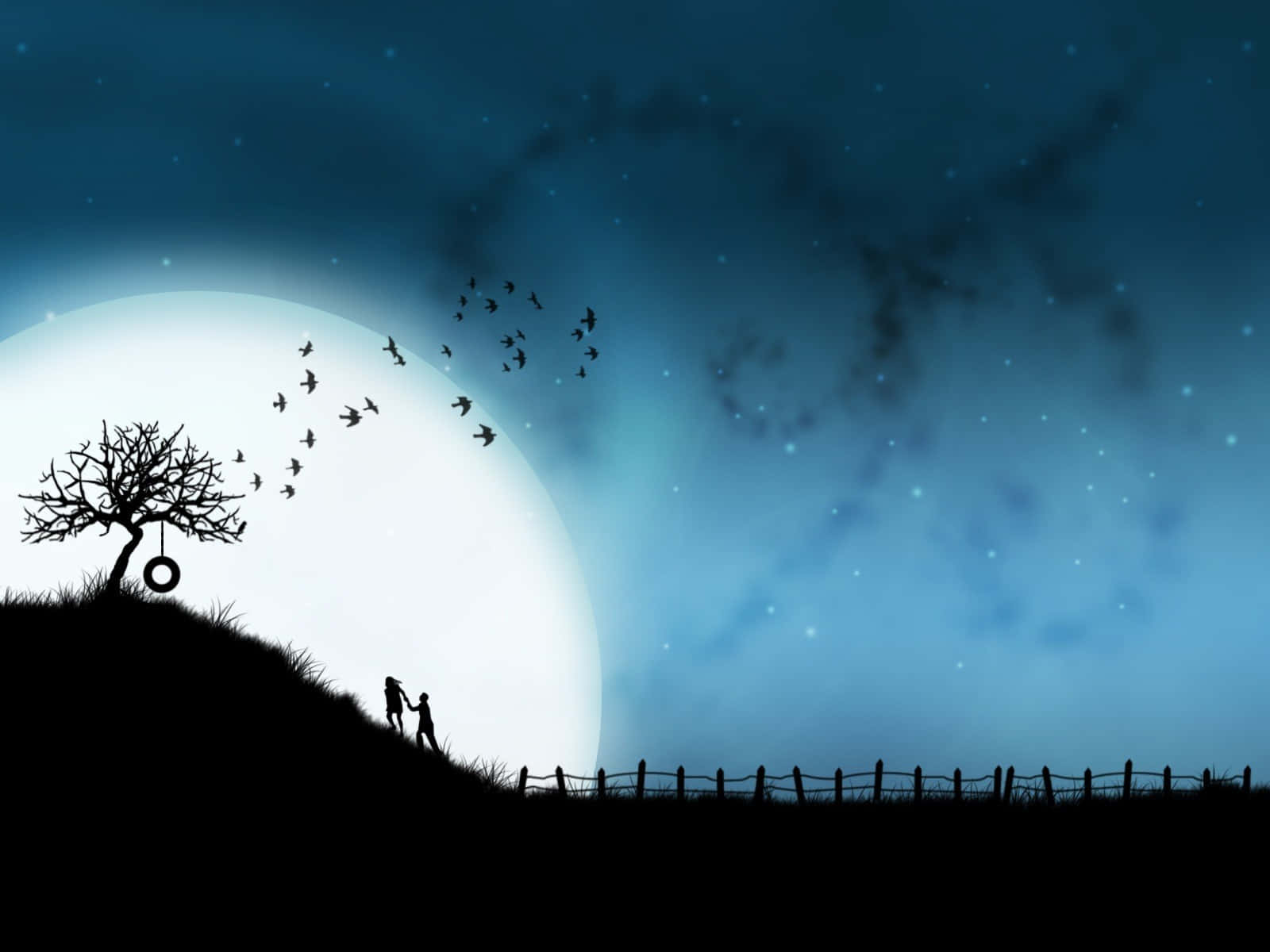 Standard, love memories, silhouette, HD Desktop Wallpaper