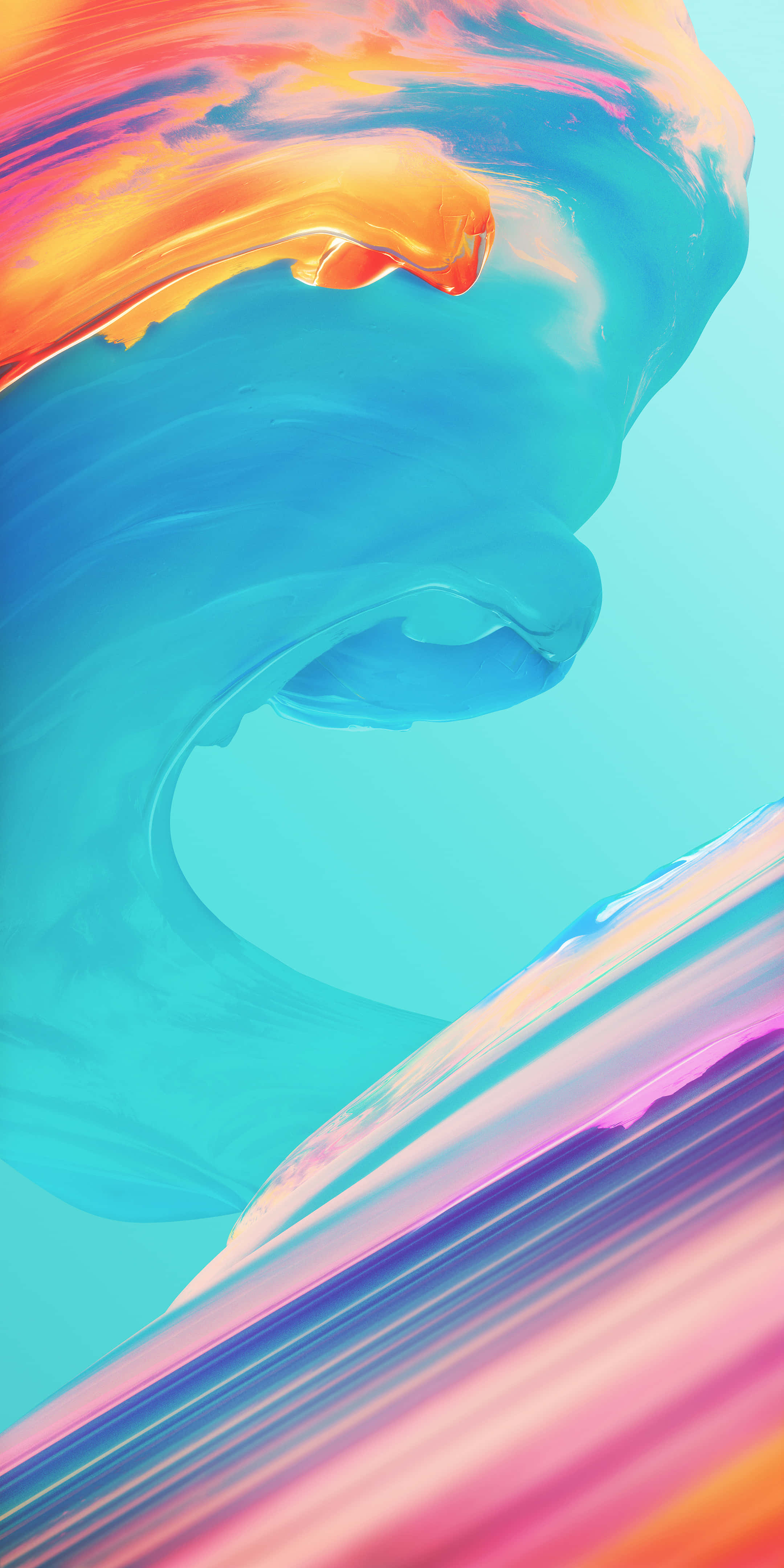 Standard, watercolor waves, gradient blues, 4K Phone Wallpaper