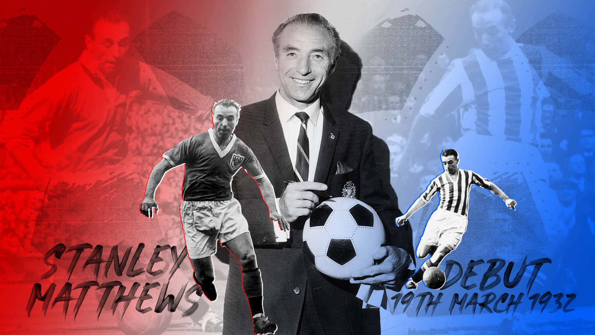Stanley Matthews, football icon, portrait, Full HD Desktop Wallpaper