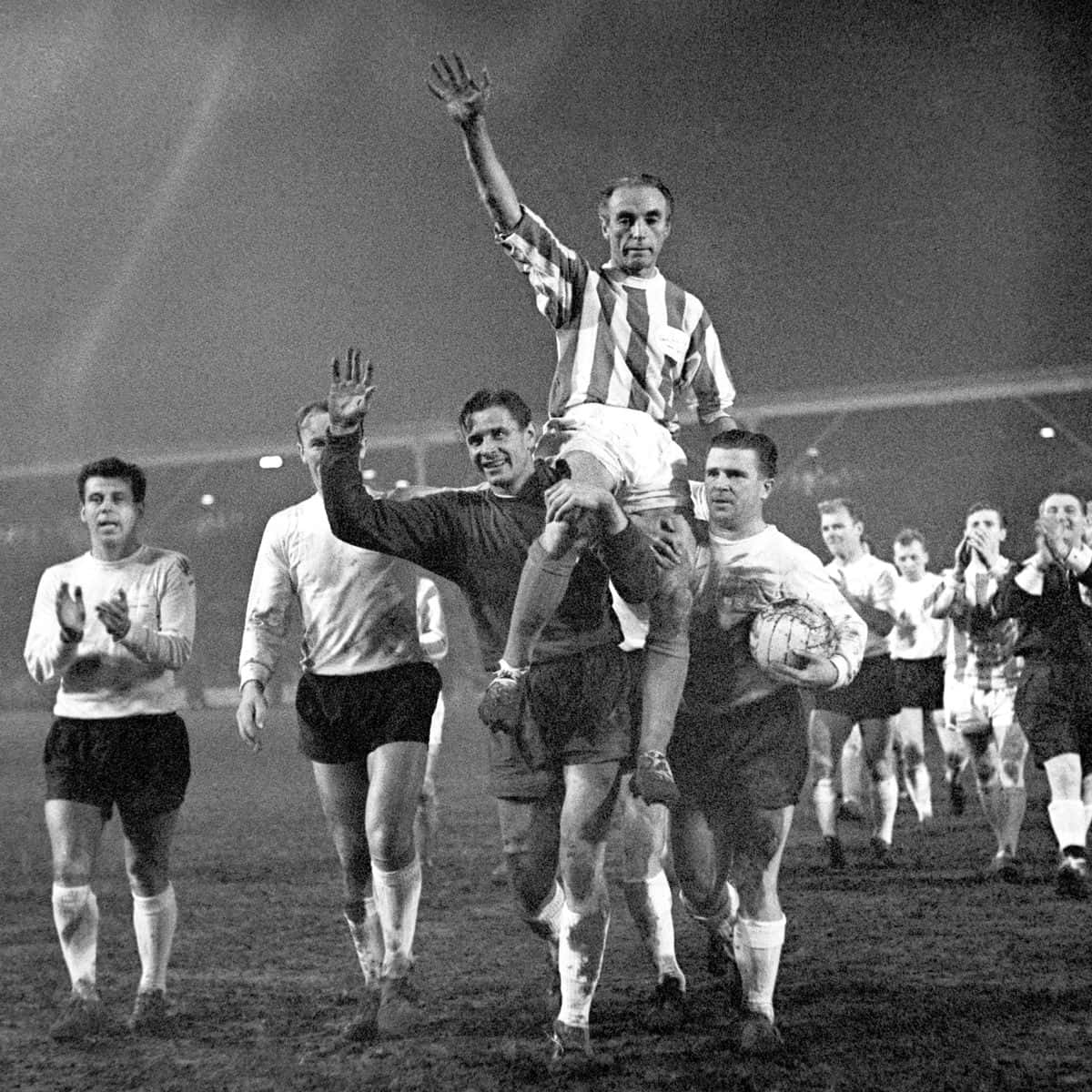 Stanley Matthews, grass field, stadium lights, SD Desktop Wallpaper