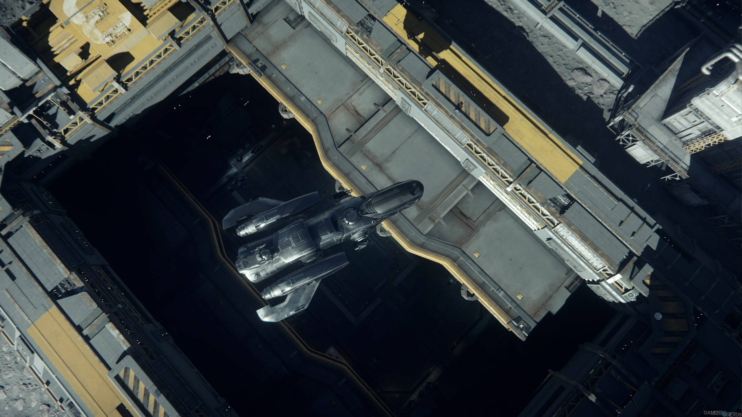 Star Citizen, futuristic fighter jet, metallic platform, Full HD Desktop Wallpaper