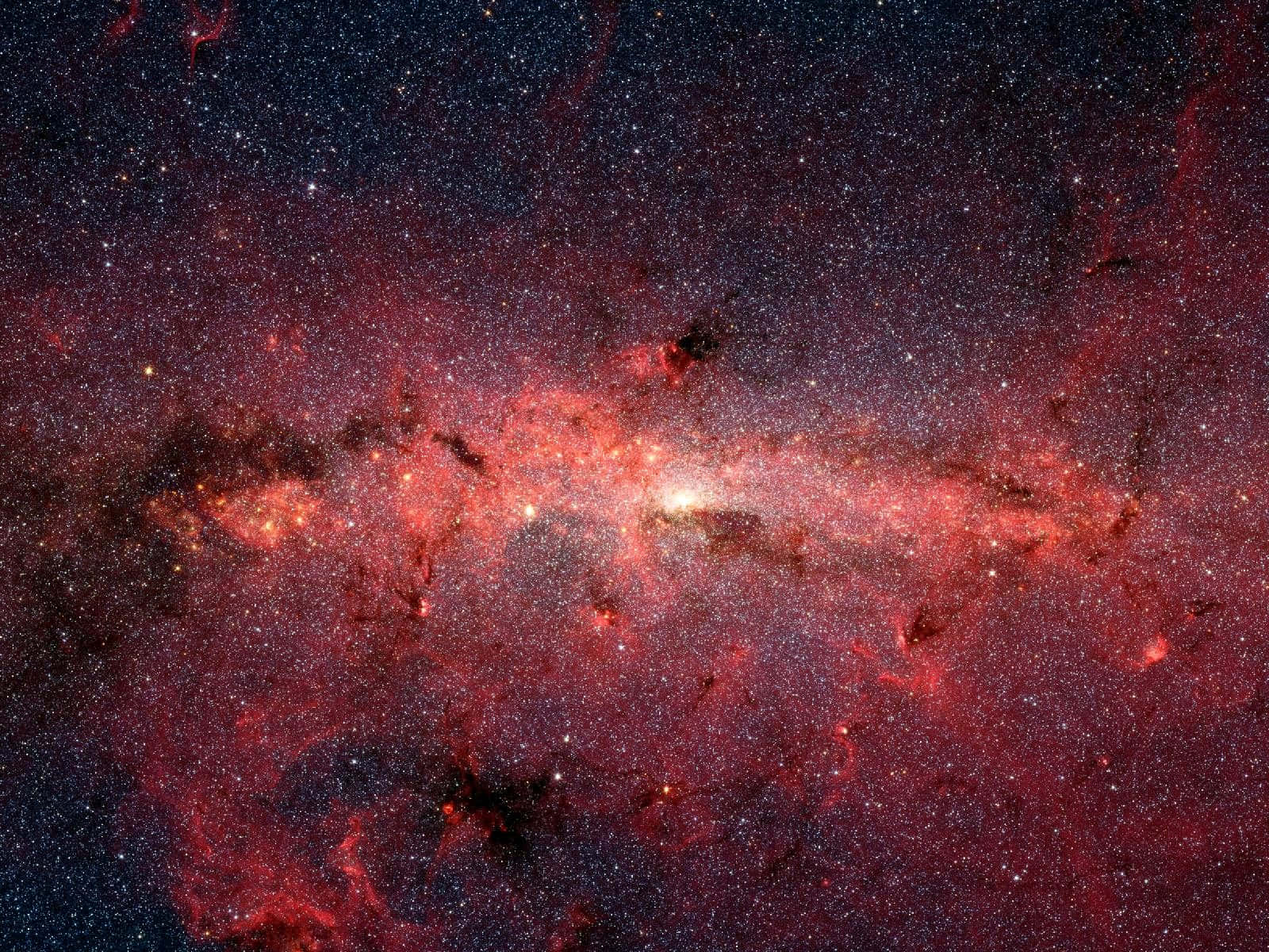 Star Cluster, vibrant red and black cosmic nebula, glowing stars, HD Desktop Wallpaper