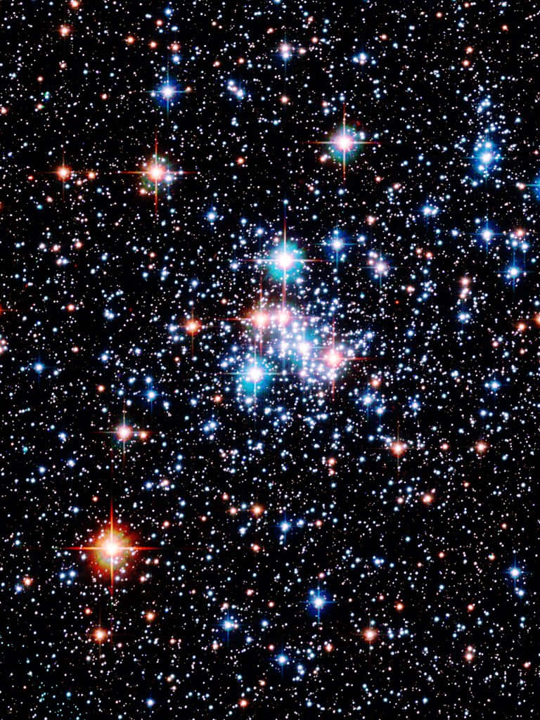 Star Cluster, night sky, deep black void of space, SD Phone Wallpaper