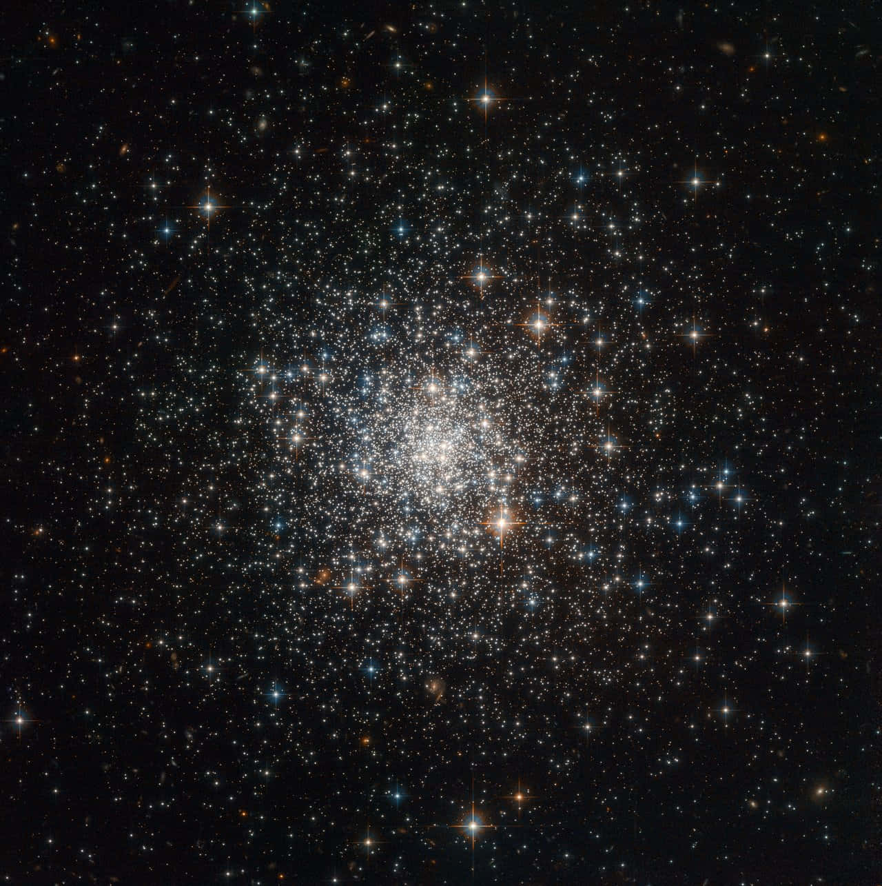 Star Cluster, deep blackness of space, blue stellar points, HD Phone Wallpaper