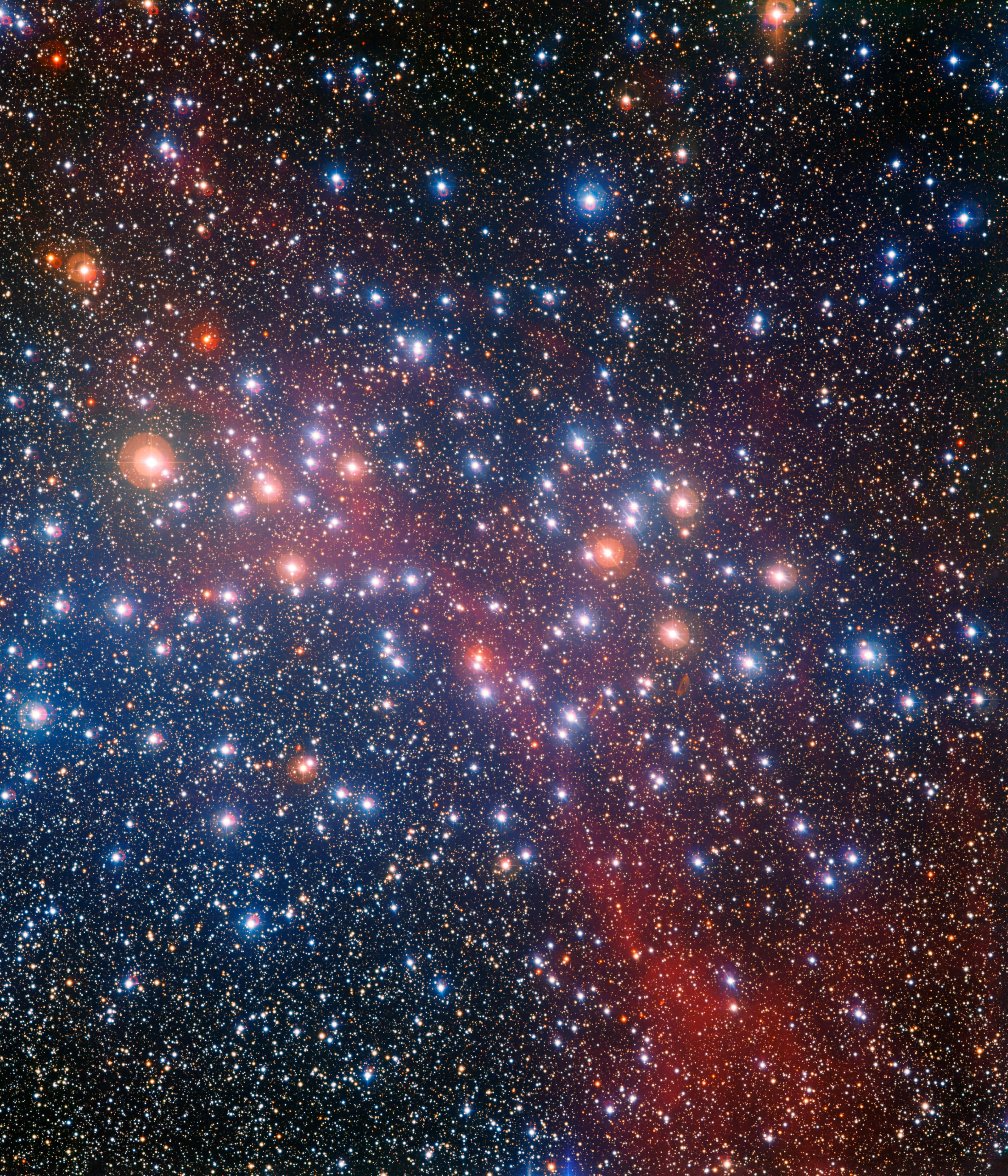 Star Cluster, night sky, nebulae, 4K Phone Wallpaper