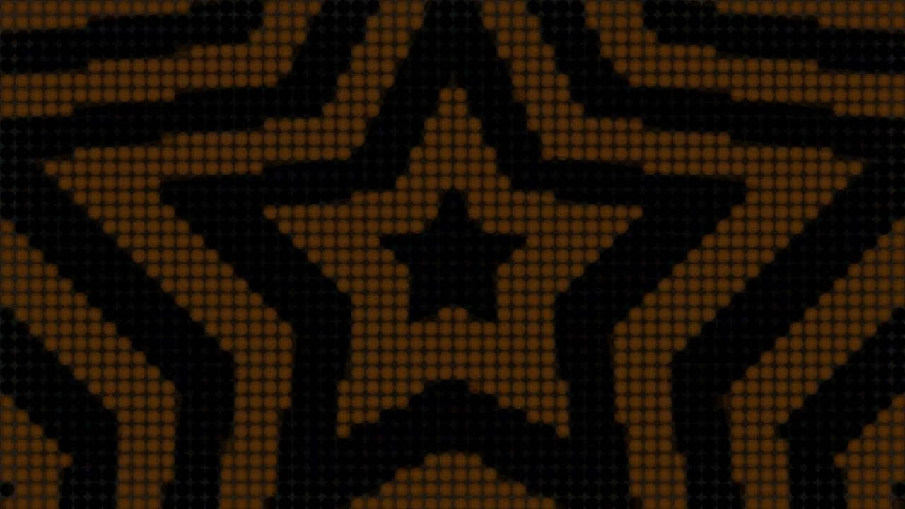 digital star pattern, black stars, warm brown background, HD Desktop Wallpaper