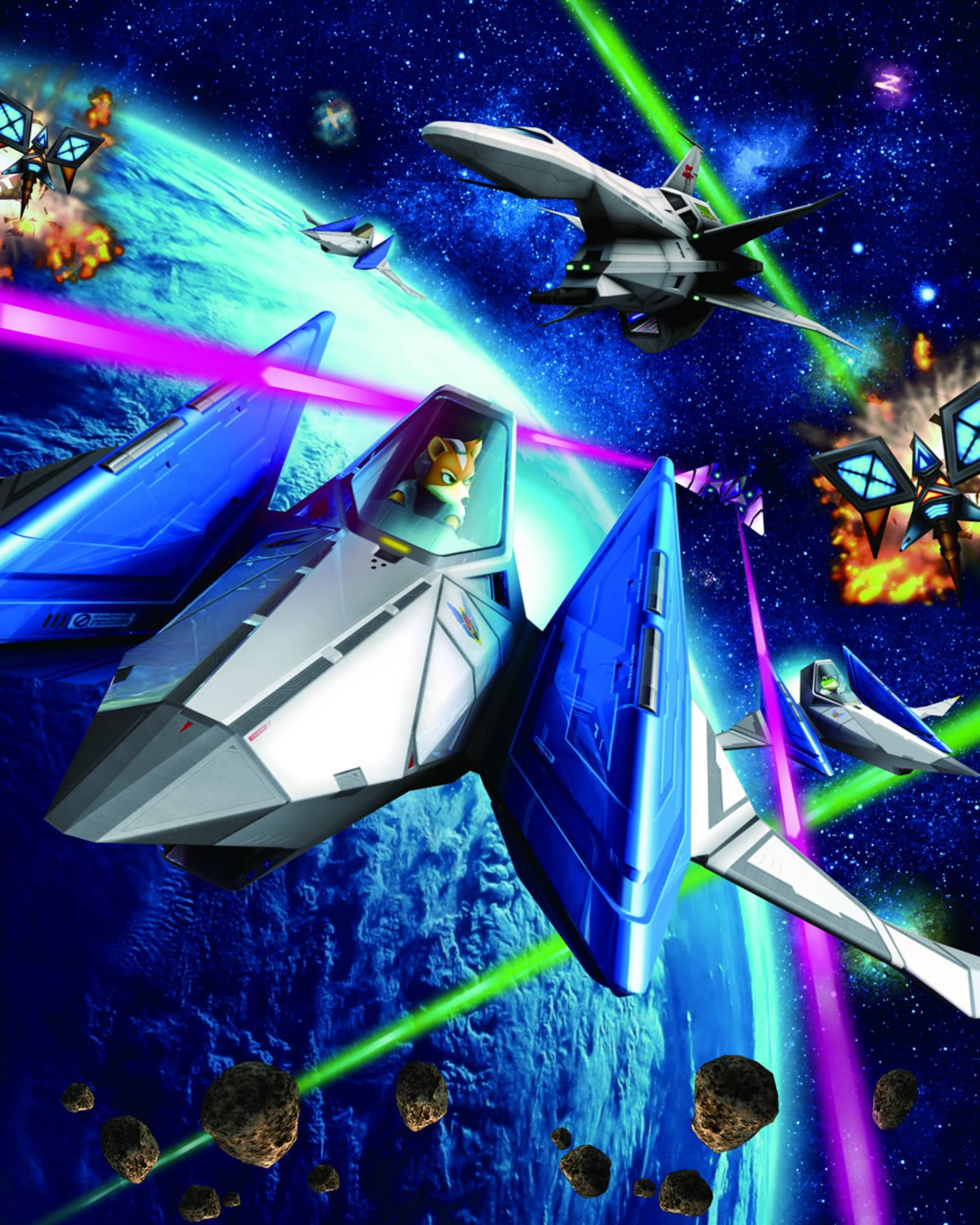 Star Fox, battleship fight, cosmic battle, Full HD Phone Wallpaper