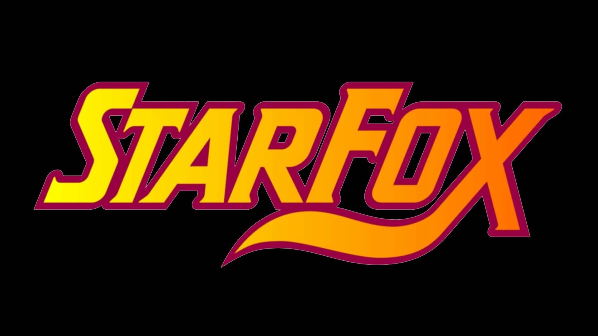 Star Fox, orange logo, black background, Full HD Desktop Wallpaper