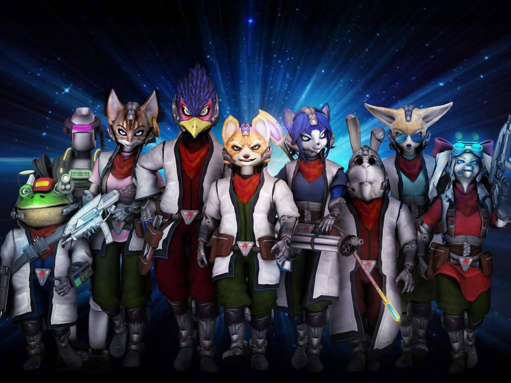 Star Fox, anthropomorphic animal characters, white coats, SD Desktop Wallpaper
