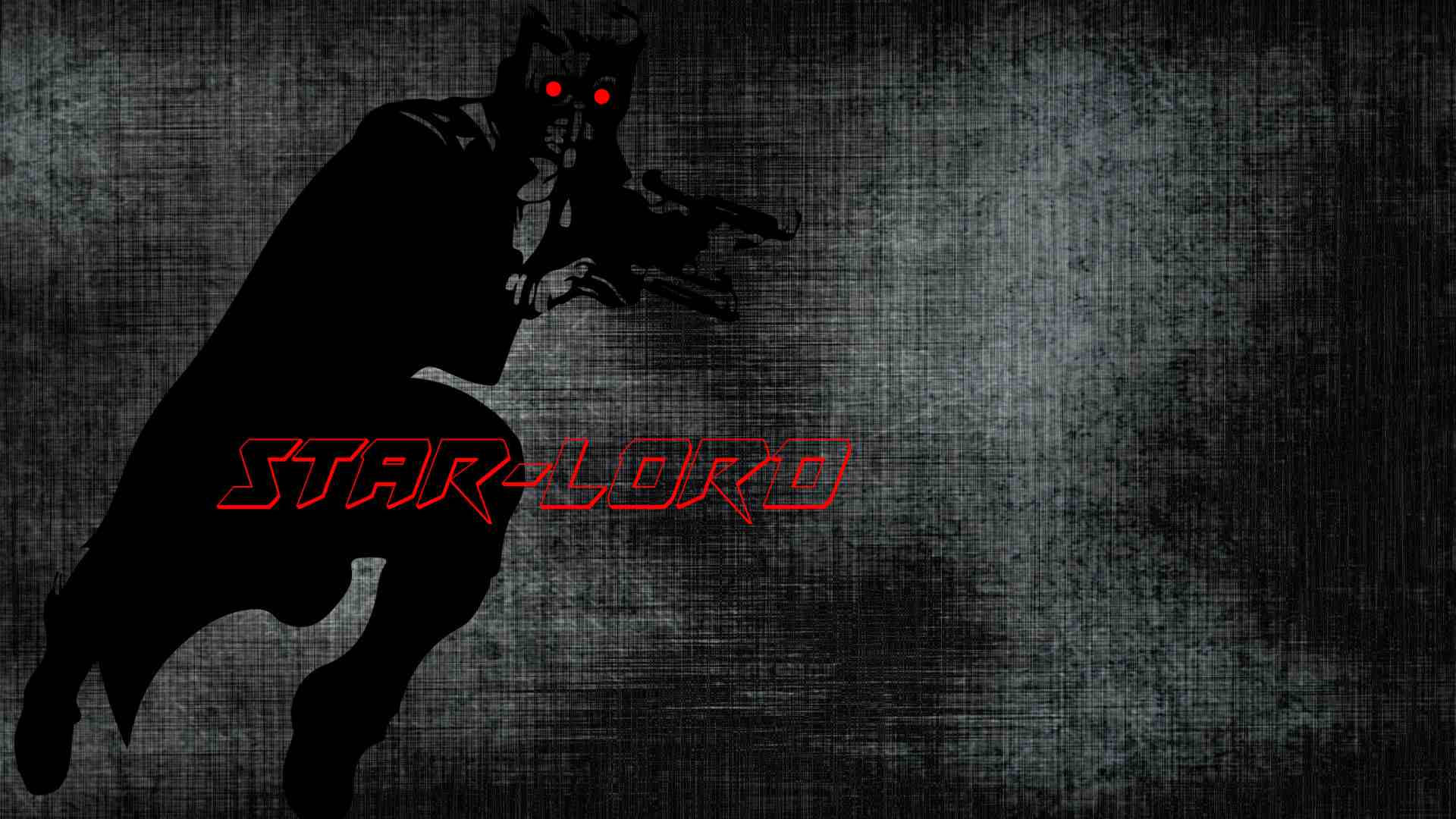 Star-Lord, glowing red eyes, red outlined name, Full HD Desktop Wallpaper