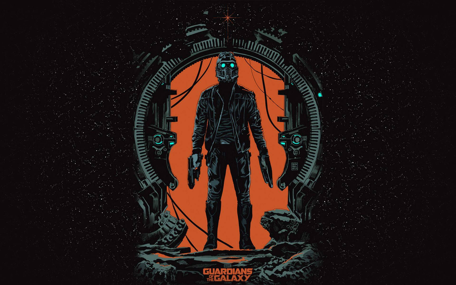 Star-Lord, spaceship doorway, starry black sky, Full HD Desktop Wallpaper
