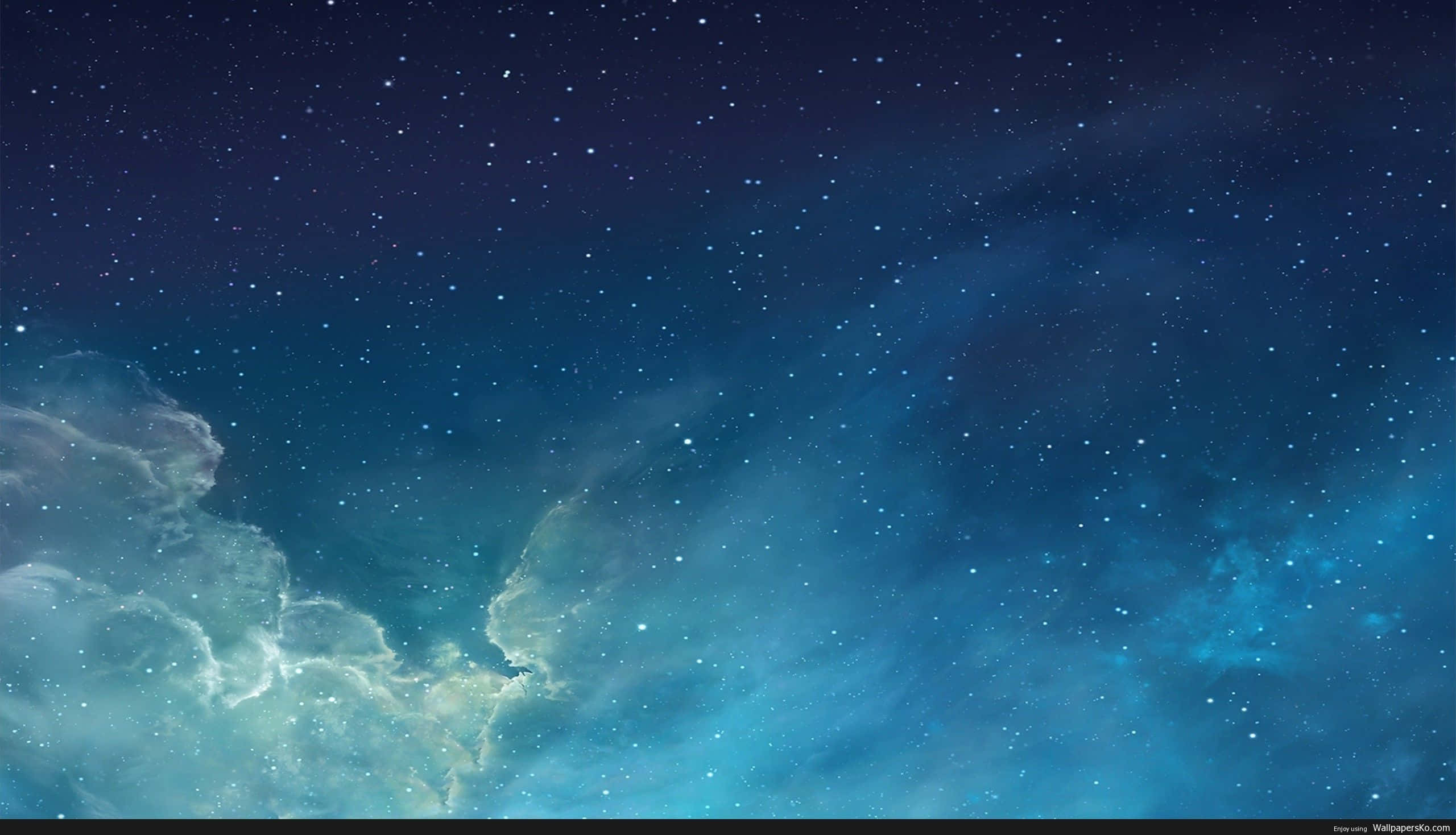 Star Sky, starry night sky, glowing blue nebulae, 2K Desktop Wallpaper