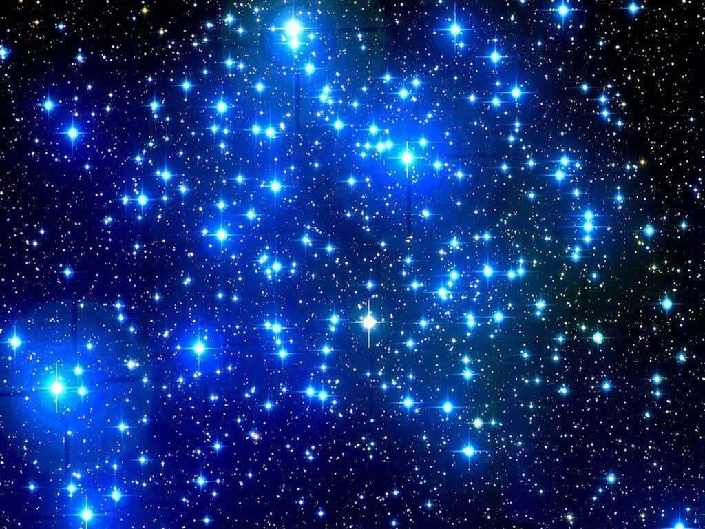 Starry Sky, bright blue stars, deep cosmic black background, SD Desktop Wallpaper