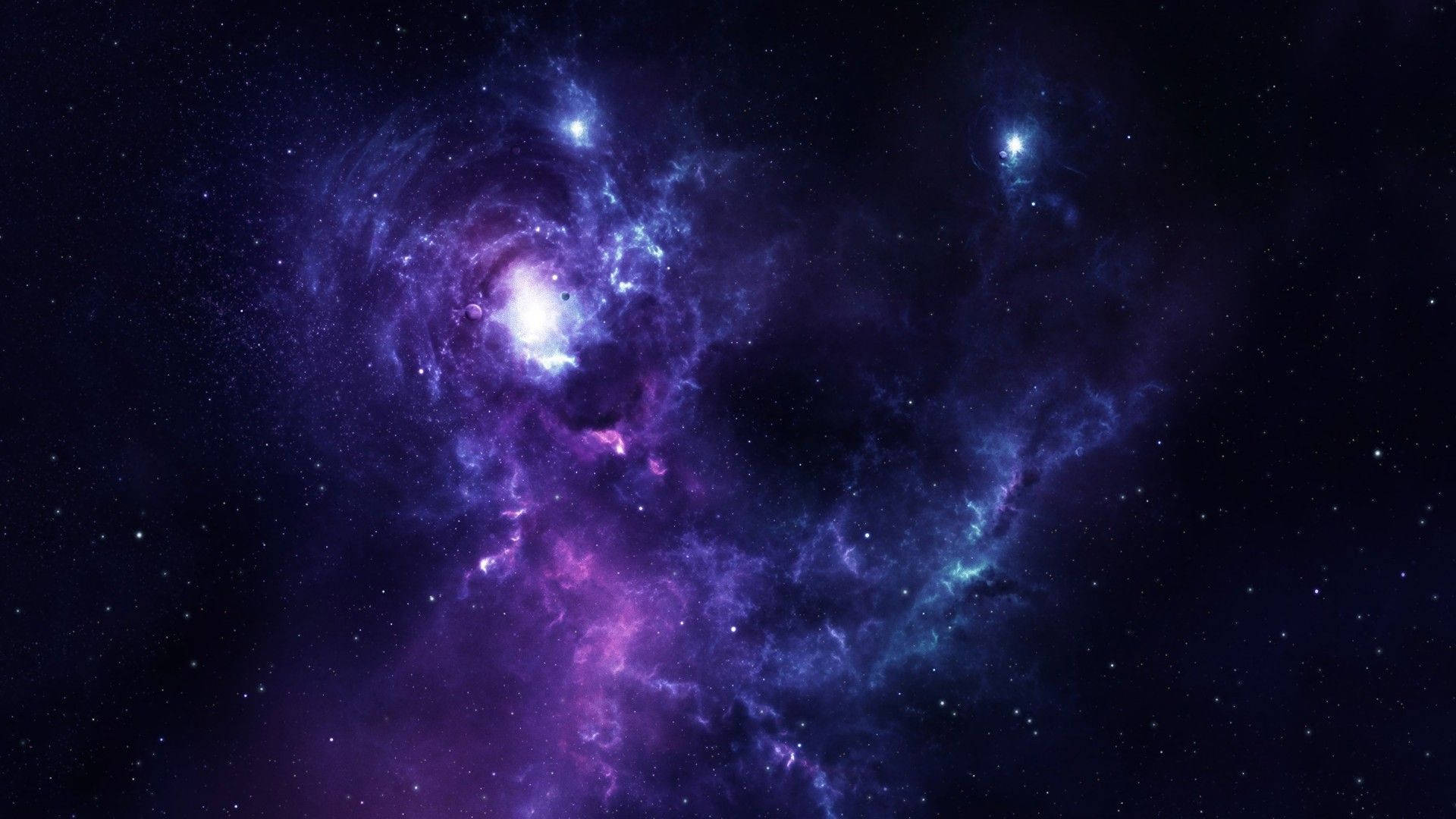 Star Space, vibrant purple, blue hues, Full HD Desktop Wallpaper