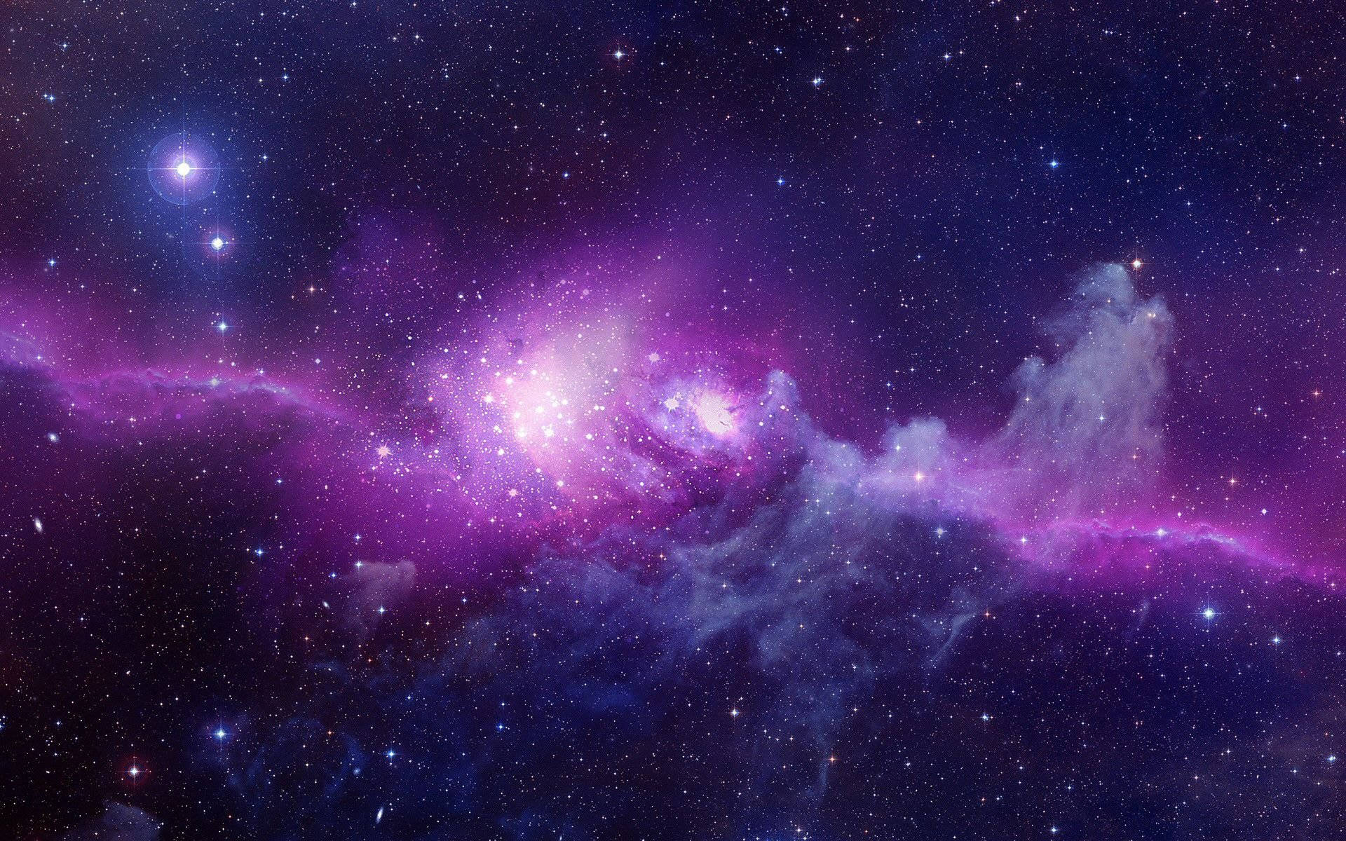 Star Space, vibrant purple, blue nebula, Full HD Desktop Wallpaper