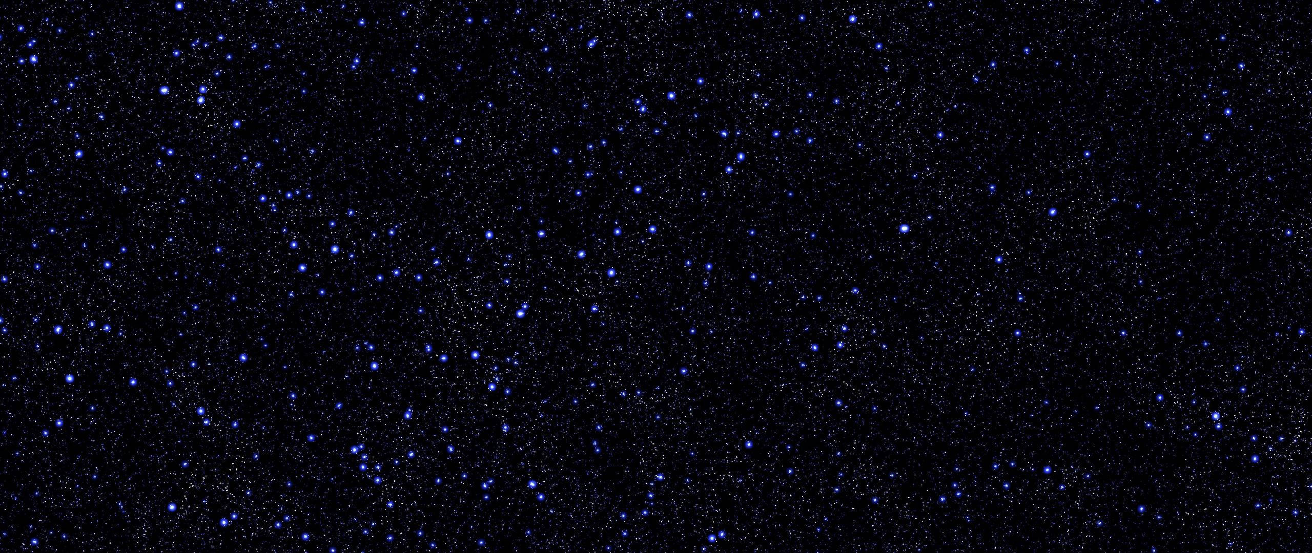 Blue Stars Space, glowing blue stars, deep black cosmic expanse, 2K Desktop Wallpaper