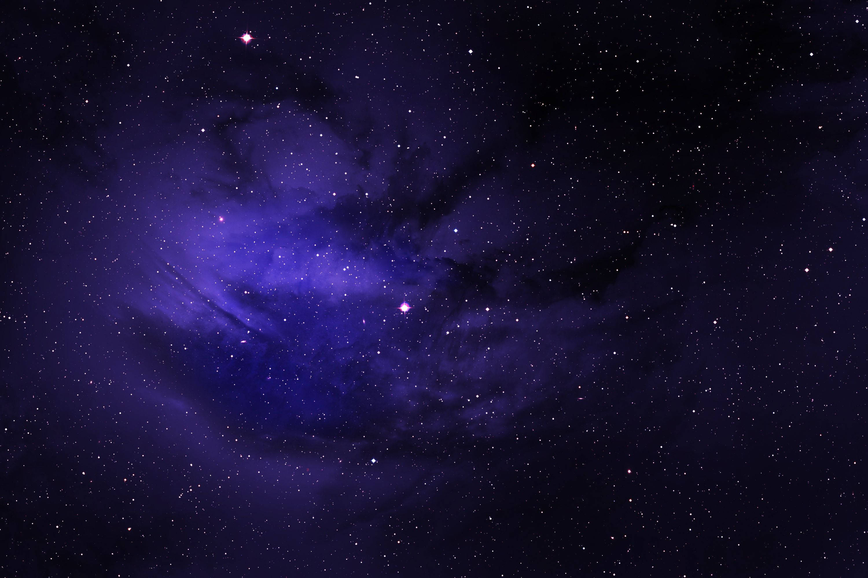 Star Space, deep purple nebula, glowing stars, 2K Desktop Wallpaper