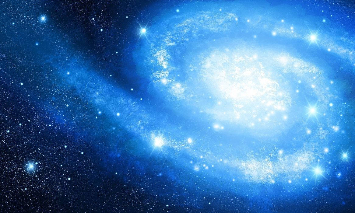 Star Space, spiral galaxy, vibrant blue hues, SD Desktop Wallpaper
