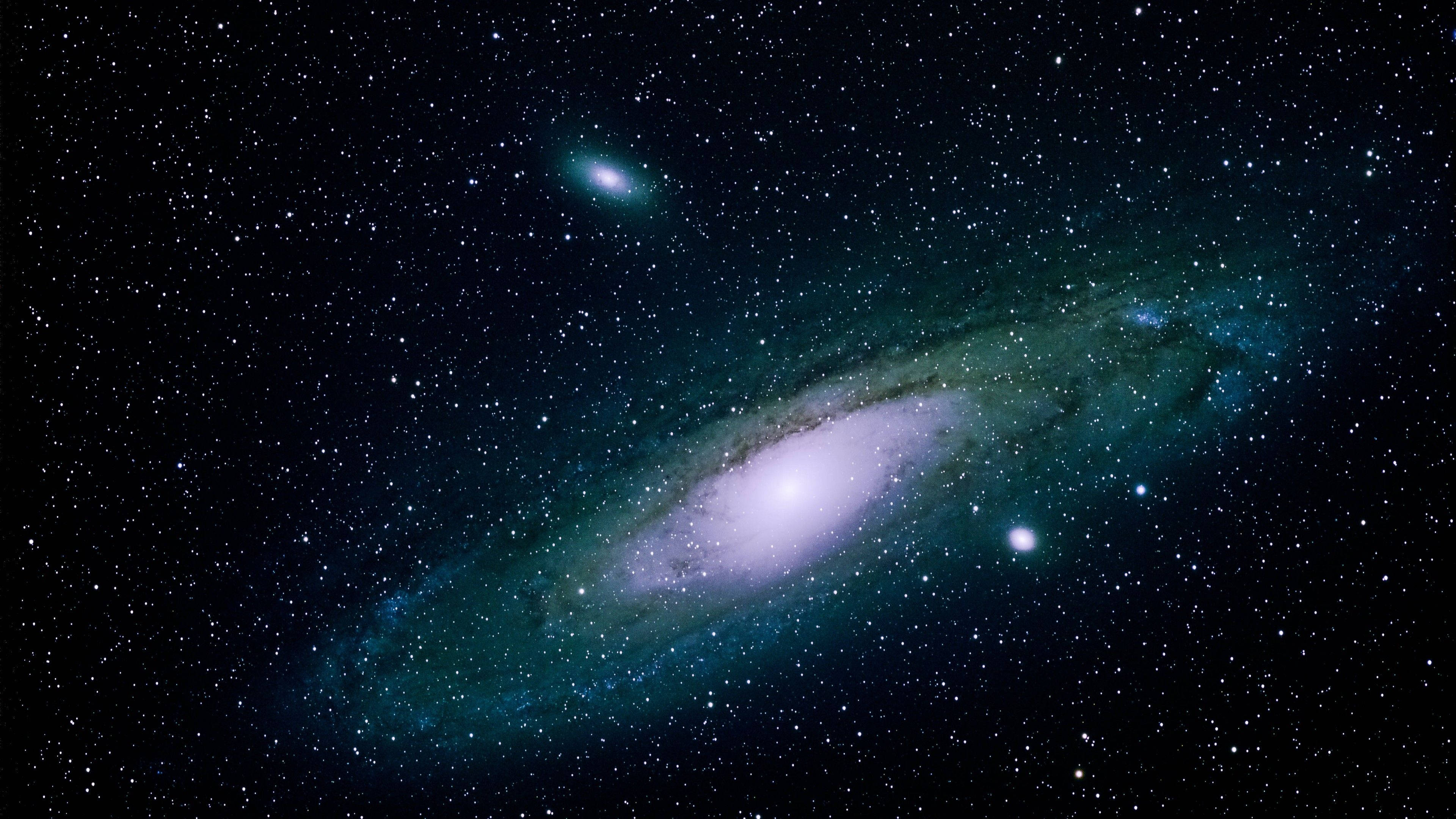 Star Space, blue stars, spiral galaxy, 4K Desktop Wallpaper