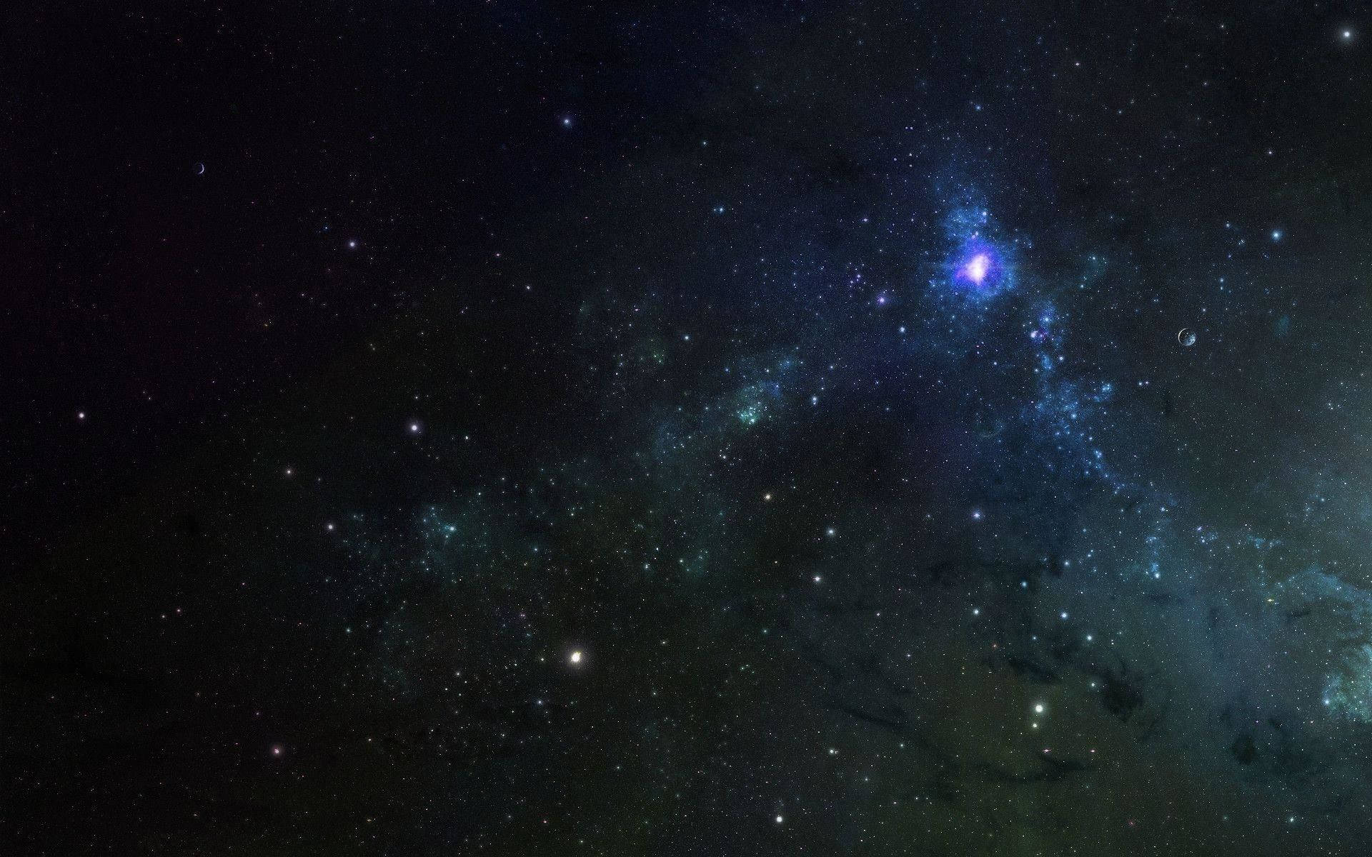 Star Space, cosmic nebula, vibrant blues, Full HD Desktop Wallpaper