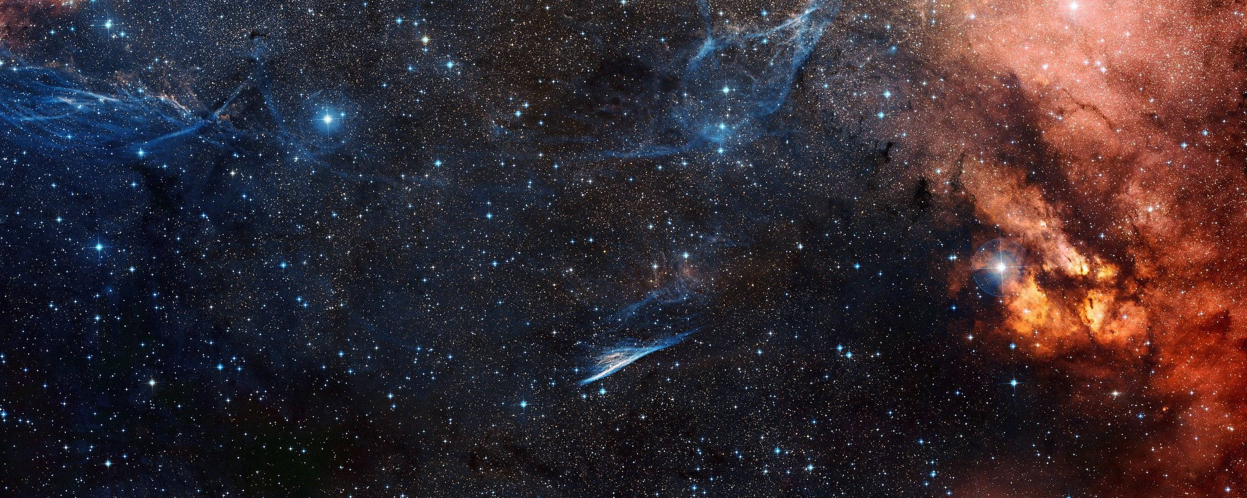 Star Particle Outer Space, nebulae, twinkling stars, 2K Desktop Wallpaper