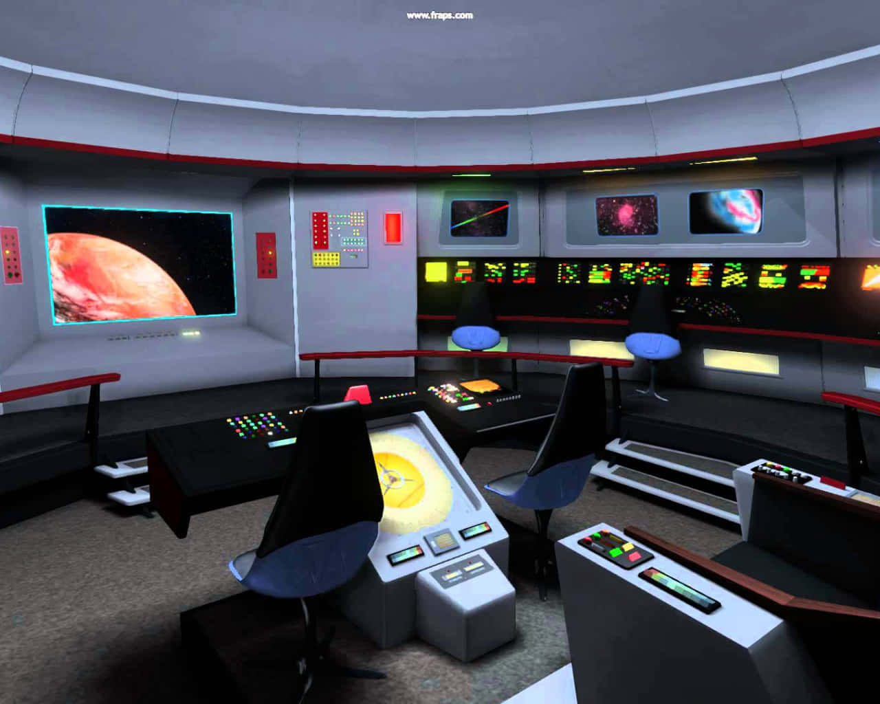 Star Trek Enterprise Bridge, futuristic spaceship control room, glowing panels, HD Desktop Wallpaper