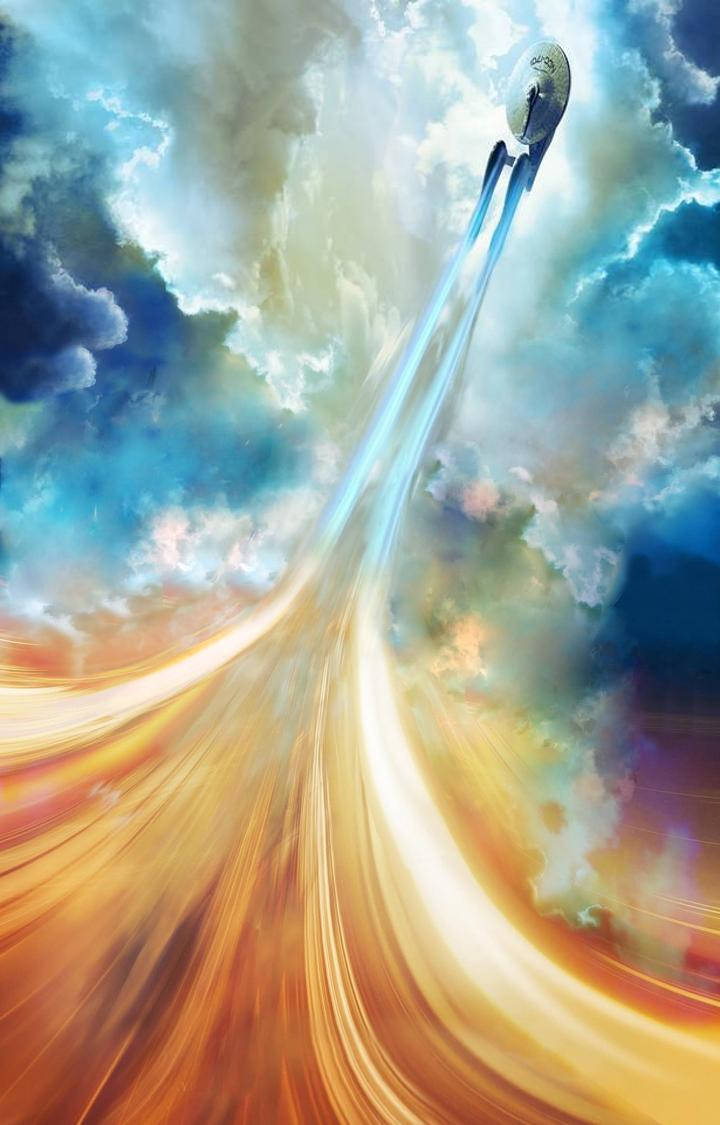 Star Trek Enterprise, Enterprise, orange and blue energy, SD Phone Wallpaper