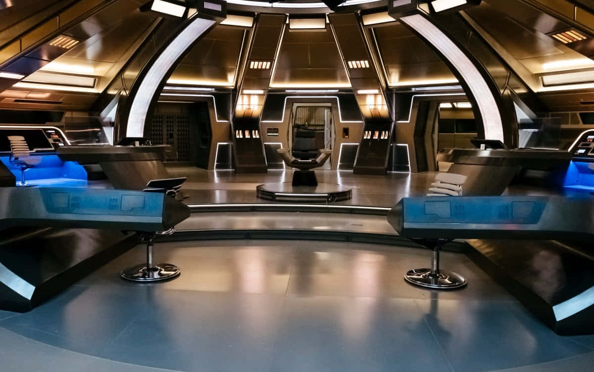 Star Trek Enterprise, bridge, sleek metallic surfaces, SD Desktop Wallpaper