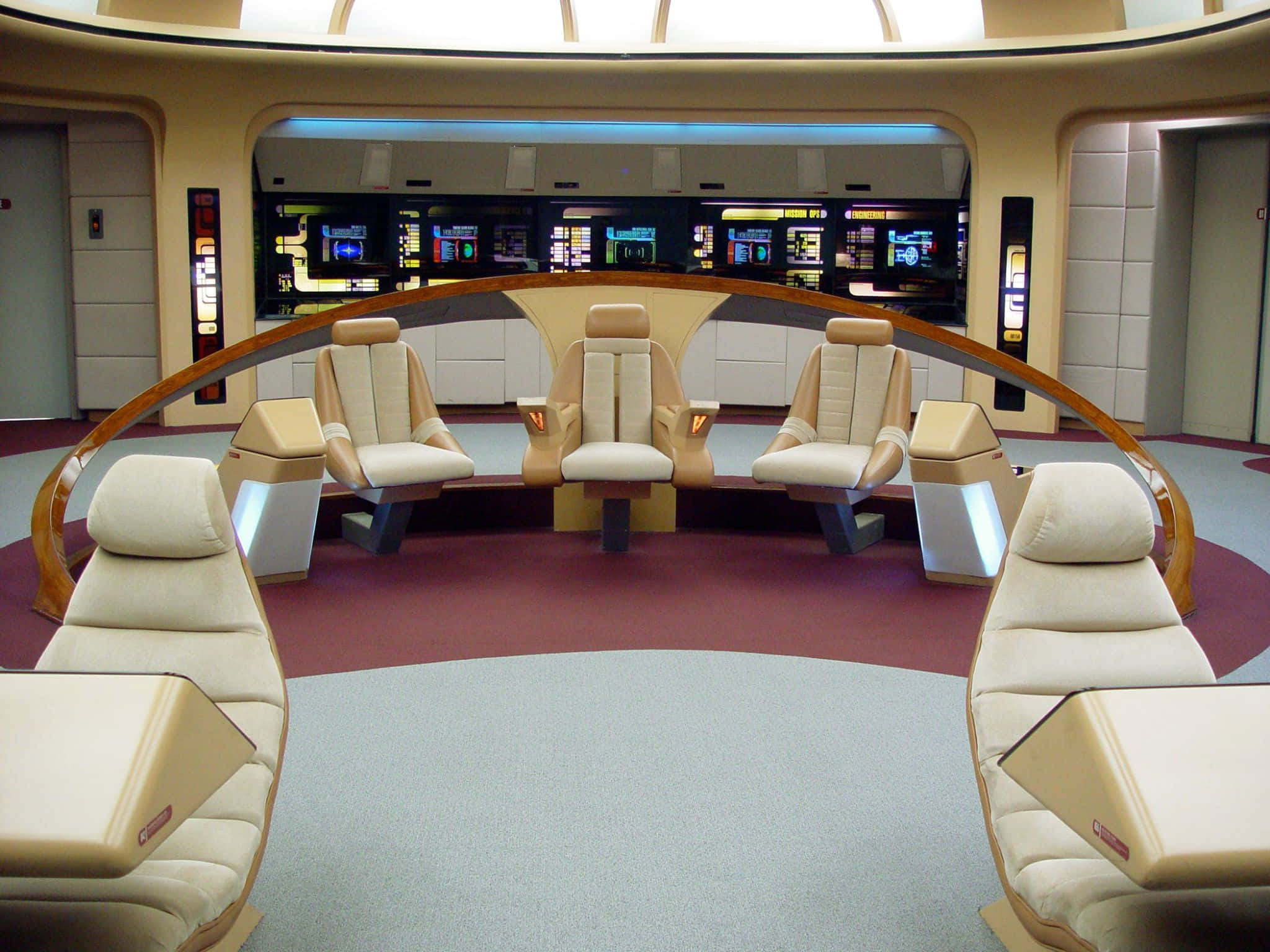 Star Trek Enterprise, bridge, beige colored interior, Full HD Desktop Wallpaper
