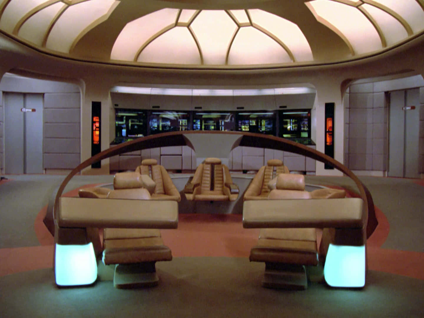 Star Trek Enterprise, bridge, curved tan chairs, HD Desktop Wallpaper