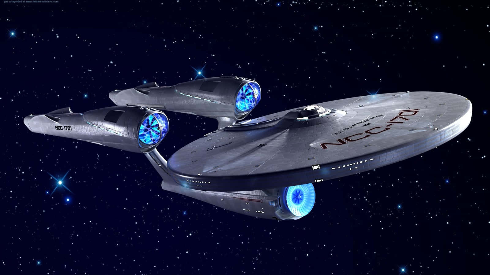 Star Trek Enterprise, silver, glowing blue engines, HD Desktop Wallpaper